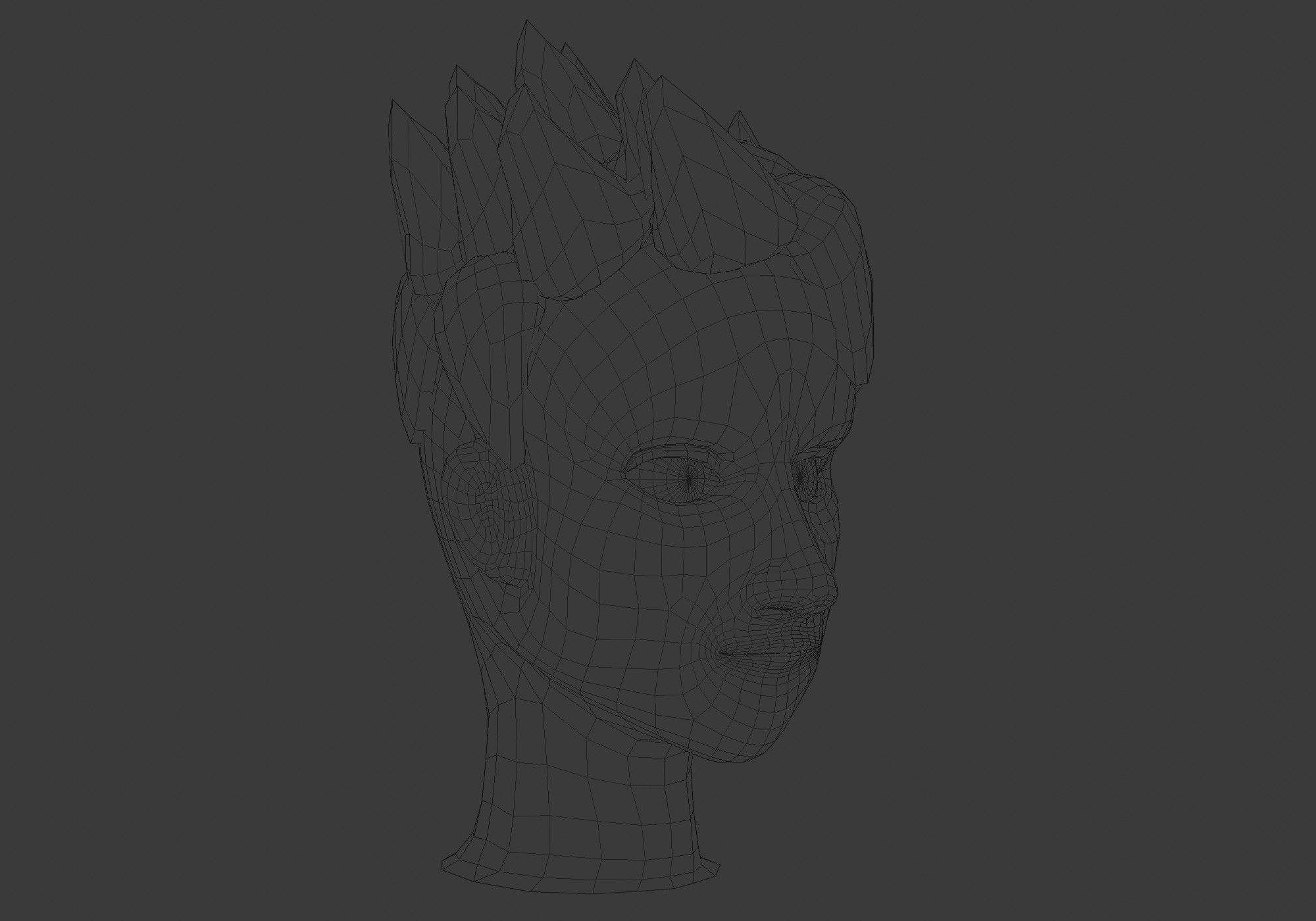 Sharp Up Hairstyle Low-poly 3D model_6