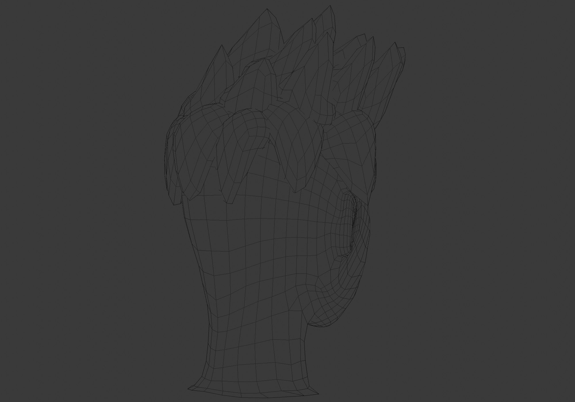 Sharp Up Hairstyle Low-poly 3D model_8