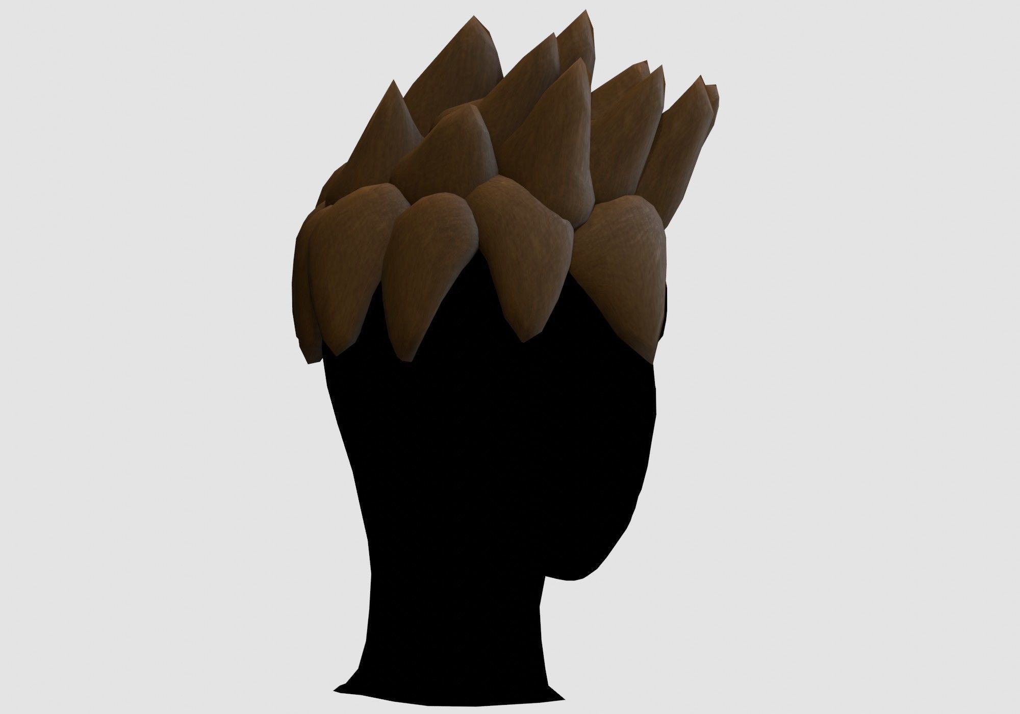 Sharp Up Hairstyle Low-poly 3D model_3