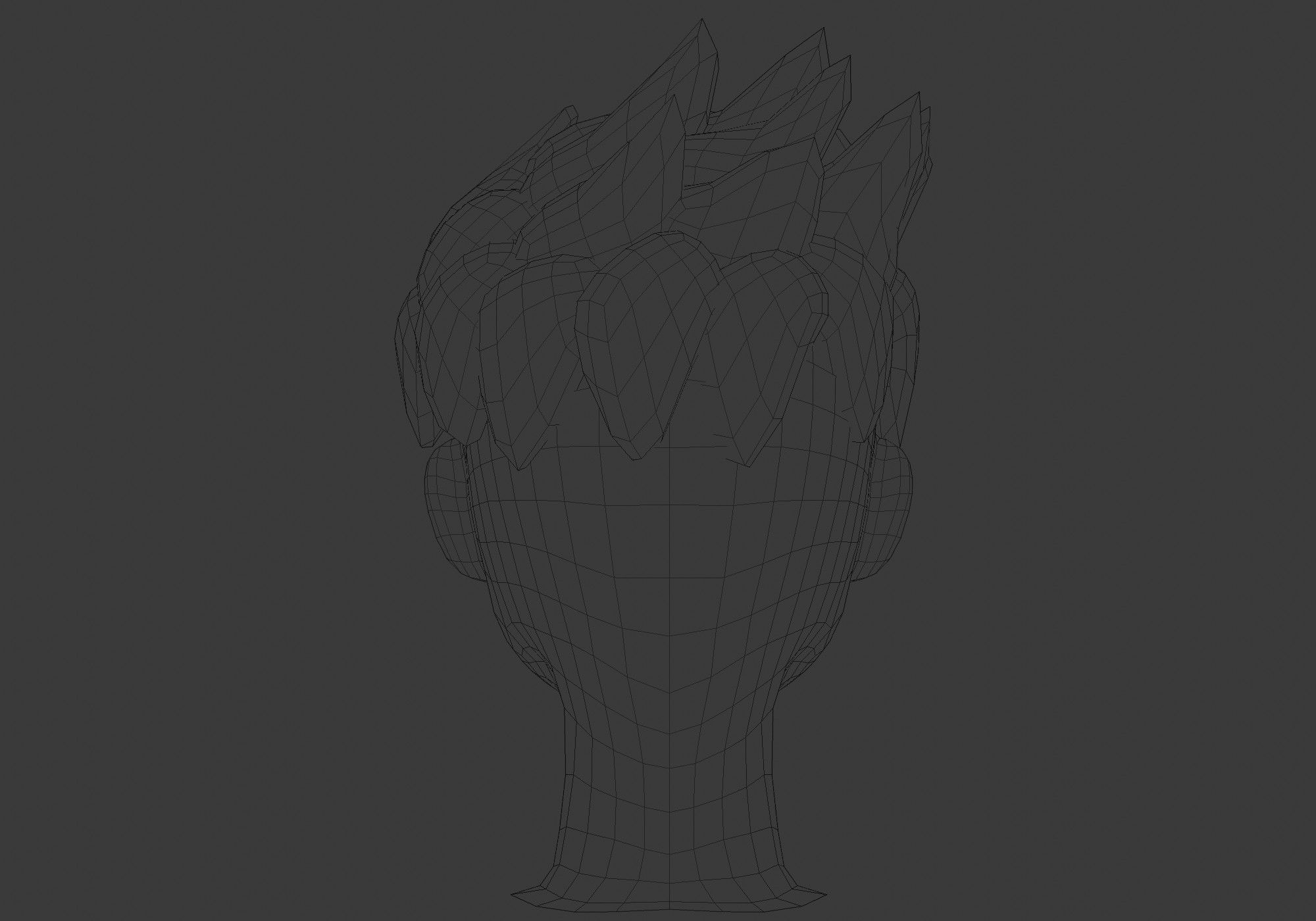 Sharp Up Hairstyle Low-poly 3D model_9