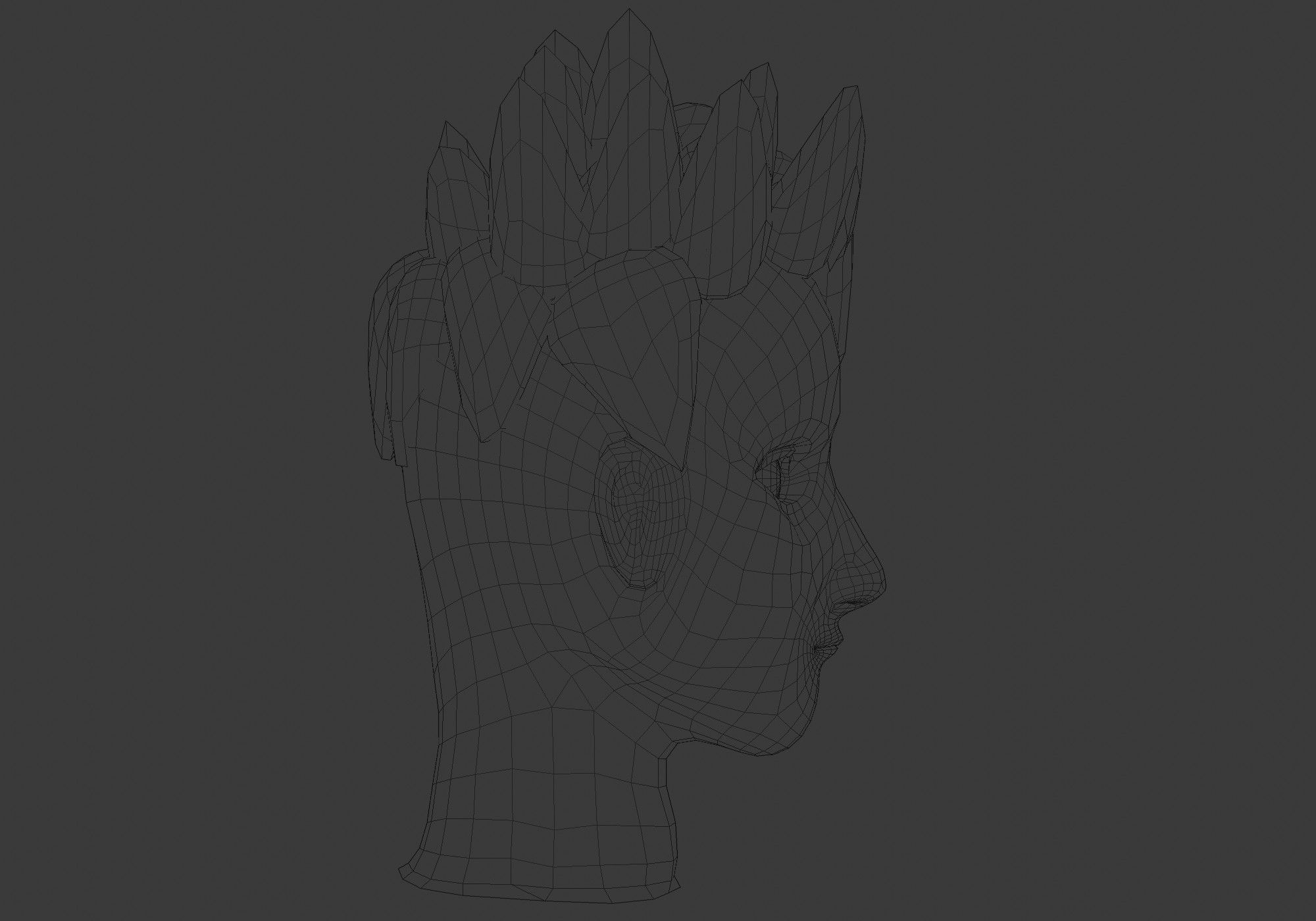 Sharp Up Hairstyle Low-poly 3D model_7