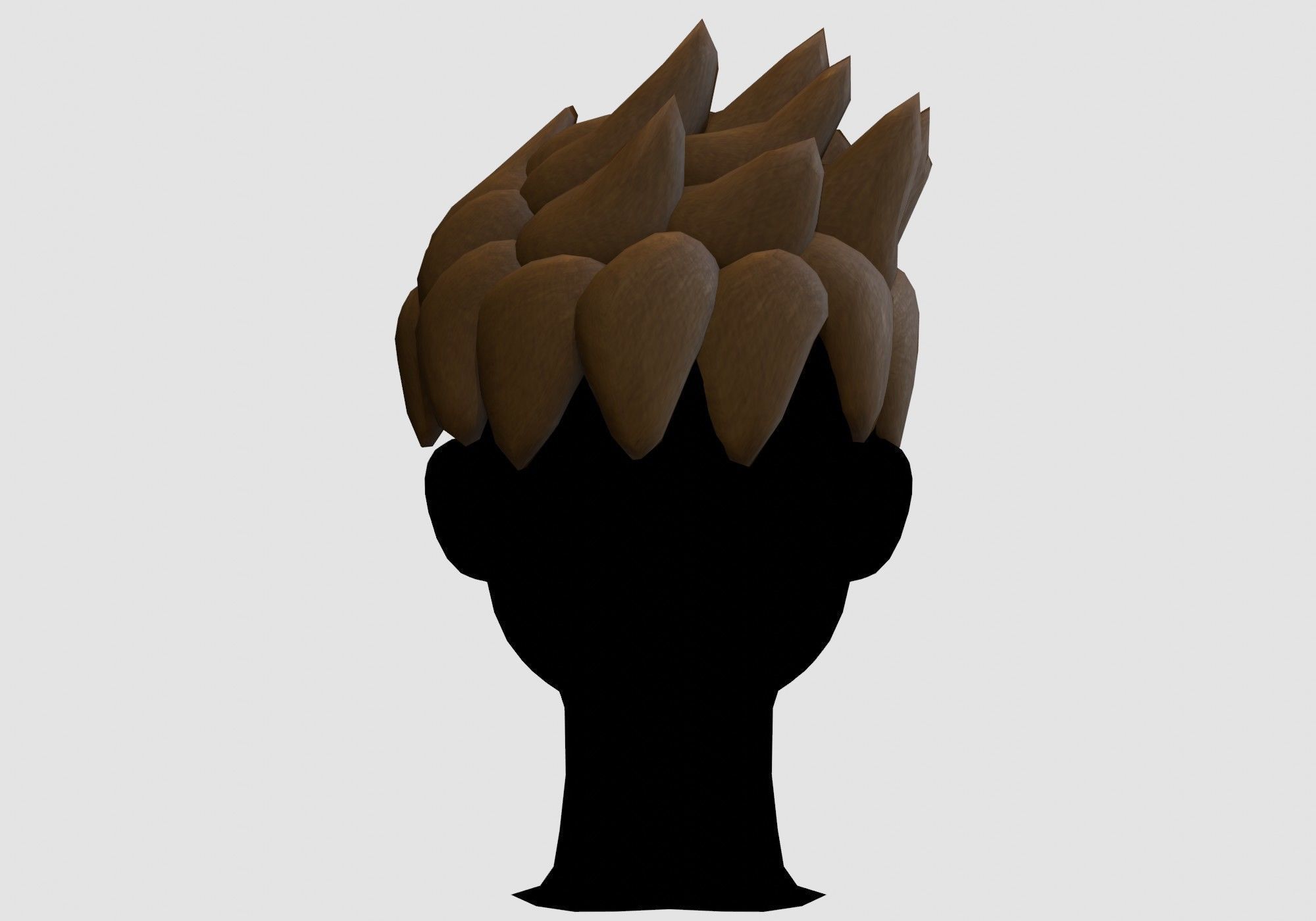 Sharp Up Hairstyle Low-poly 3D model_4