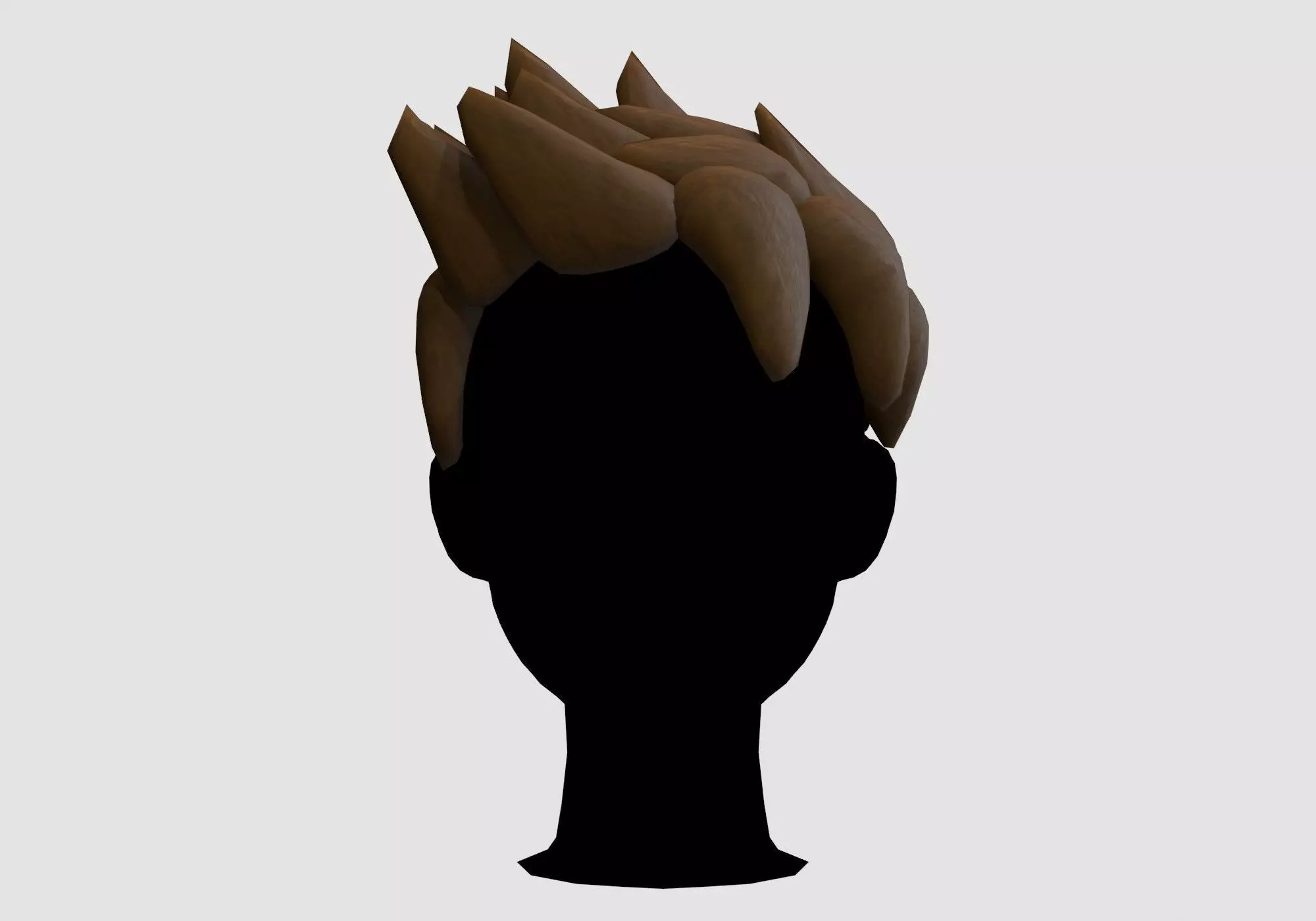 Sharp Up Hairstyle Low-poly 3D model_0