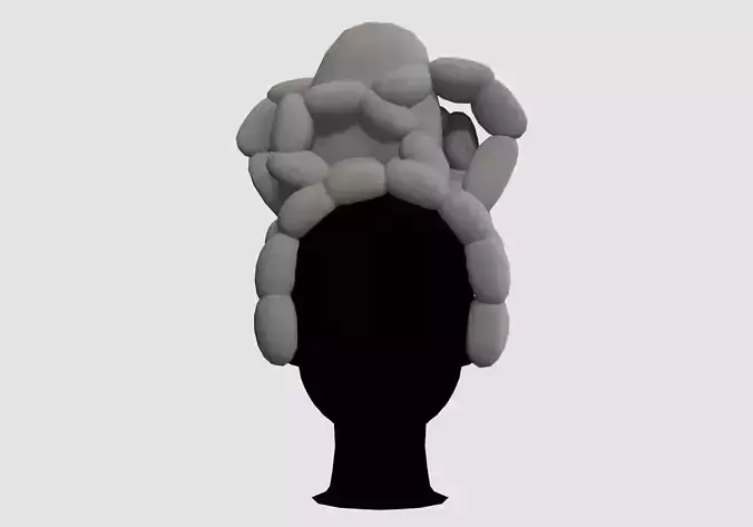 Barock Cartoon Hairstyle  Low-poly 3D model