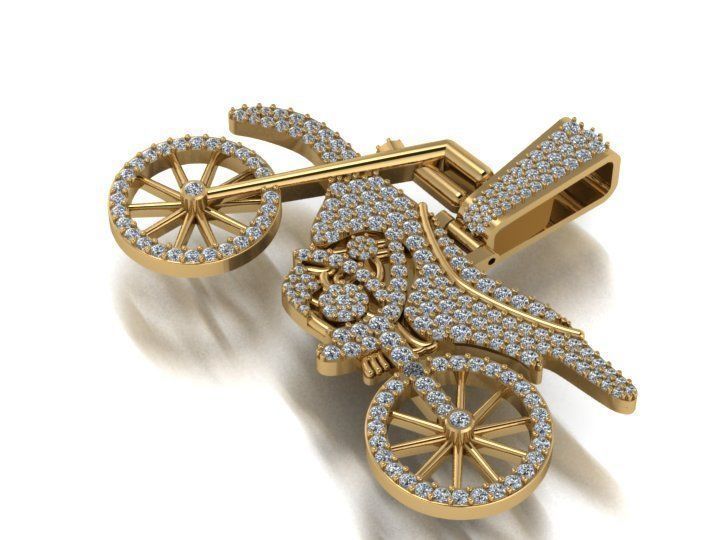 motorbike pendant 3D print model_2