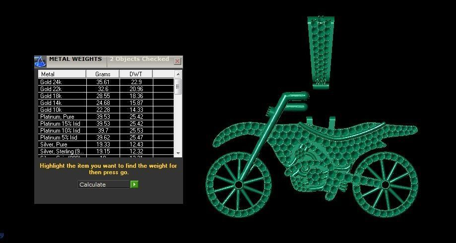 motorbike pendant 3D print model_1