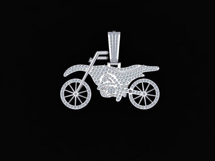 motorbike pendant 3D print model_3