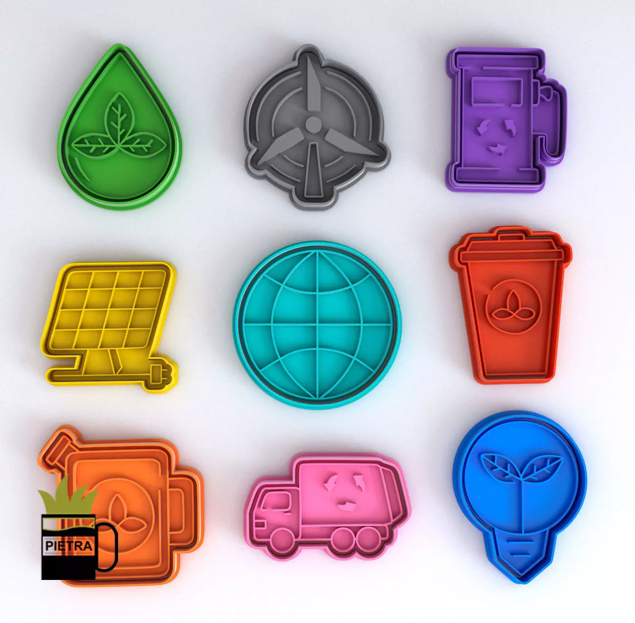 Dia de la tierra Molde cortante de galletas fondant impresion 3d 3D print model_0