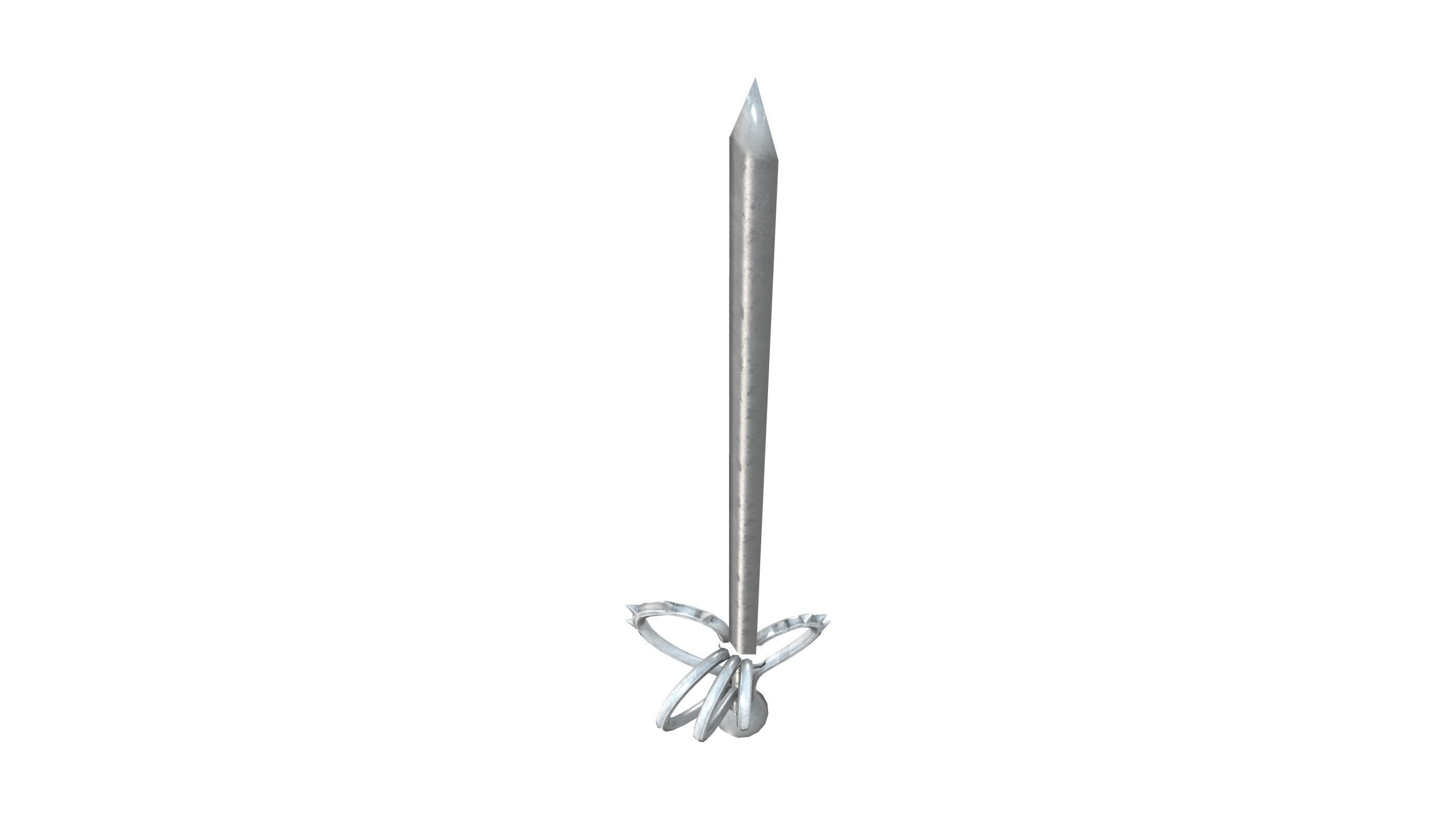 Knights Kniddle Stick Long Sword Low-poly 3D model_2