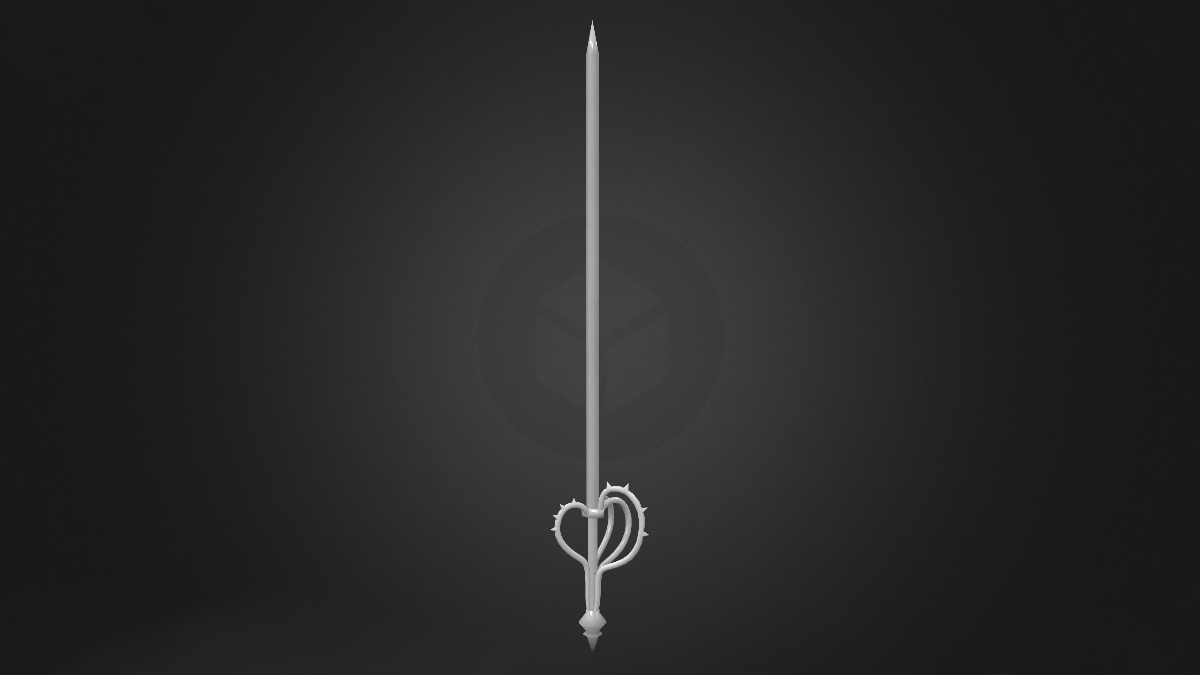 Knights Kniddle Stick Long Sword Low-poly 3D model_7