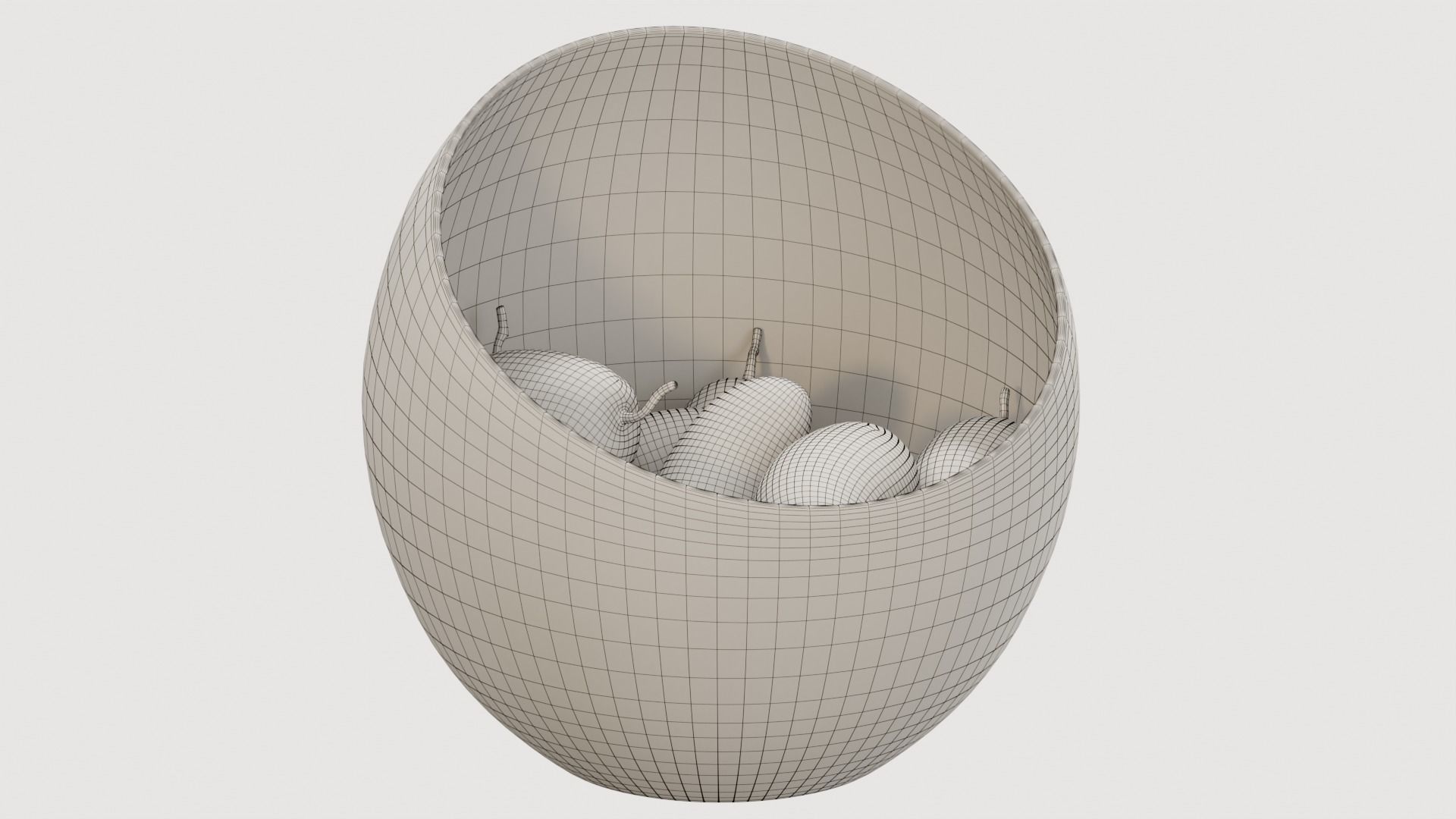 Large Slant Fruit Bowl mango 3D model_4