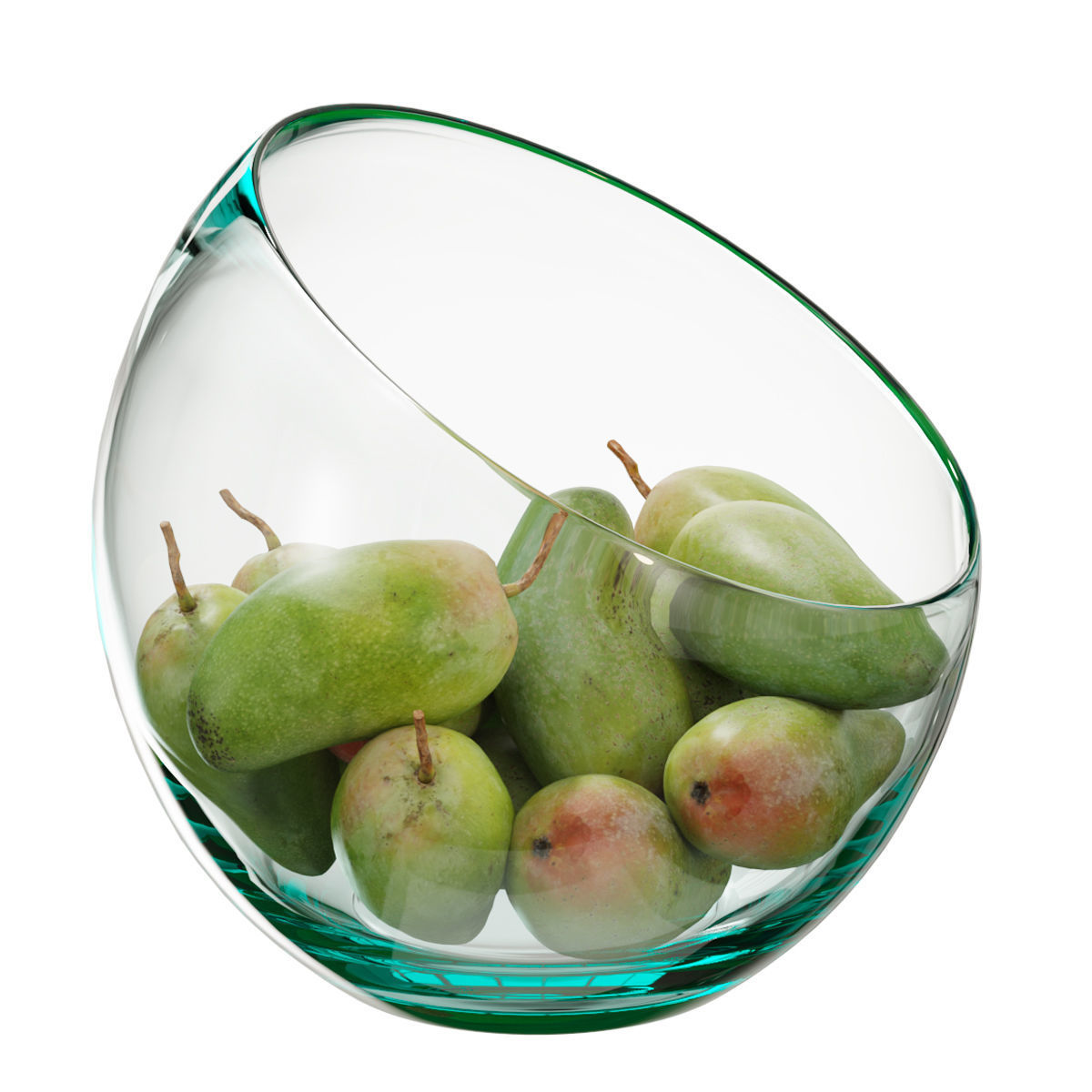 Large Slant Fruit Bowl mango 3D model_3