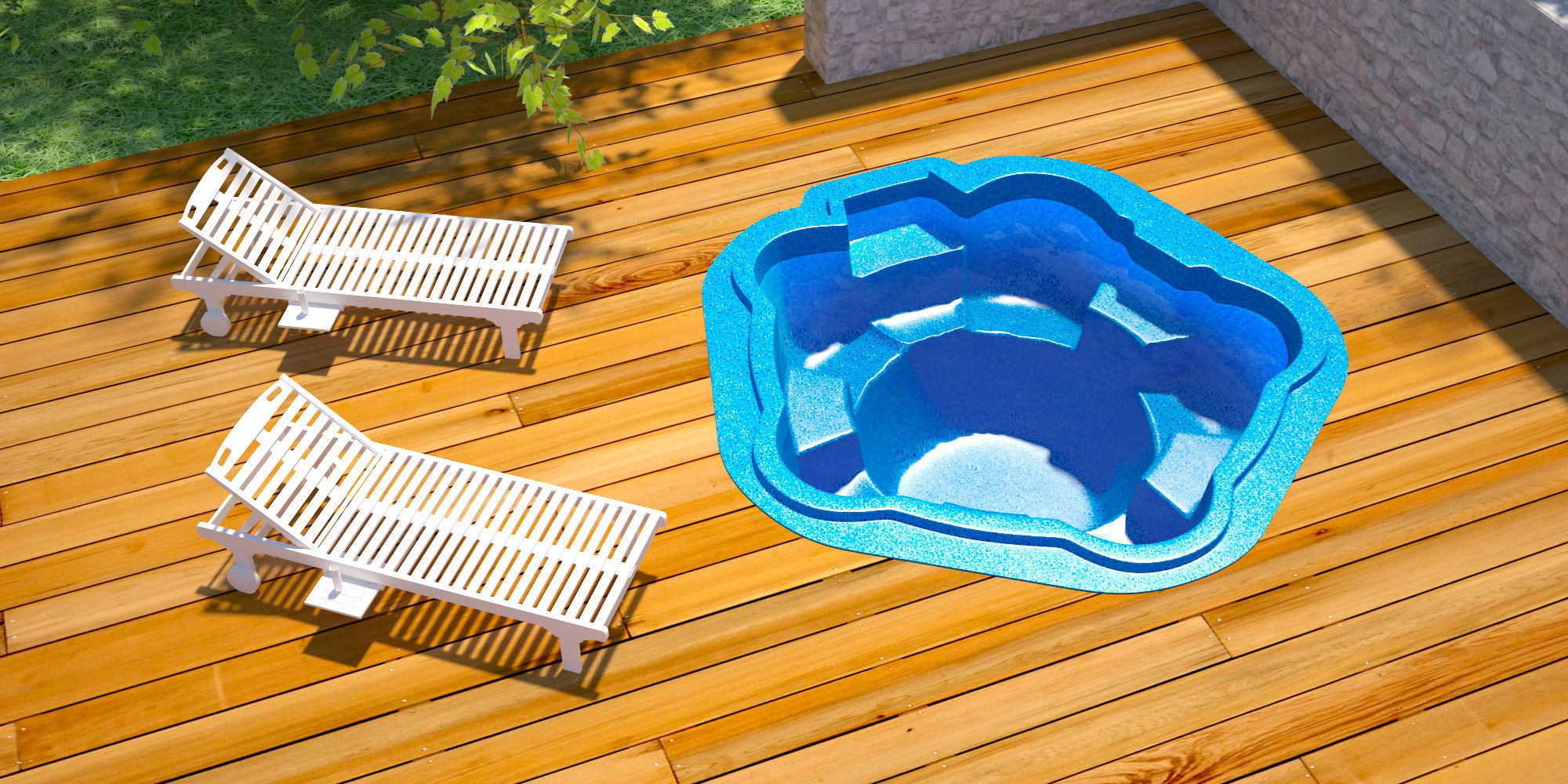 Daisy swimming pool 3D model_1