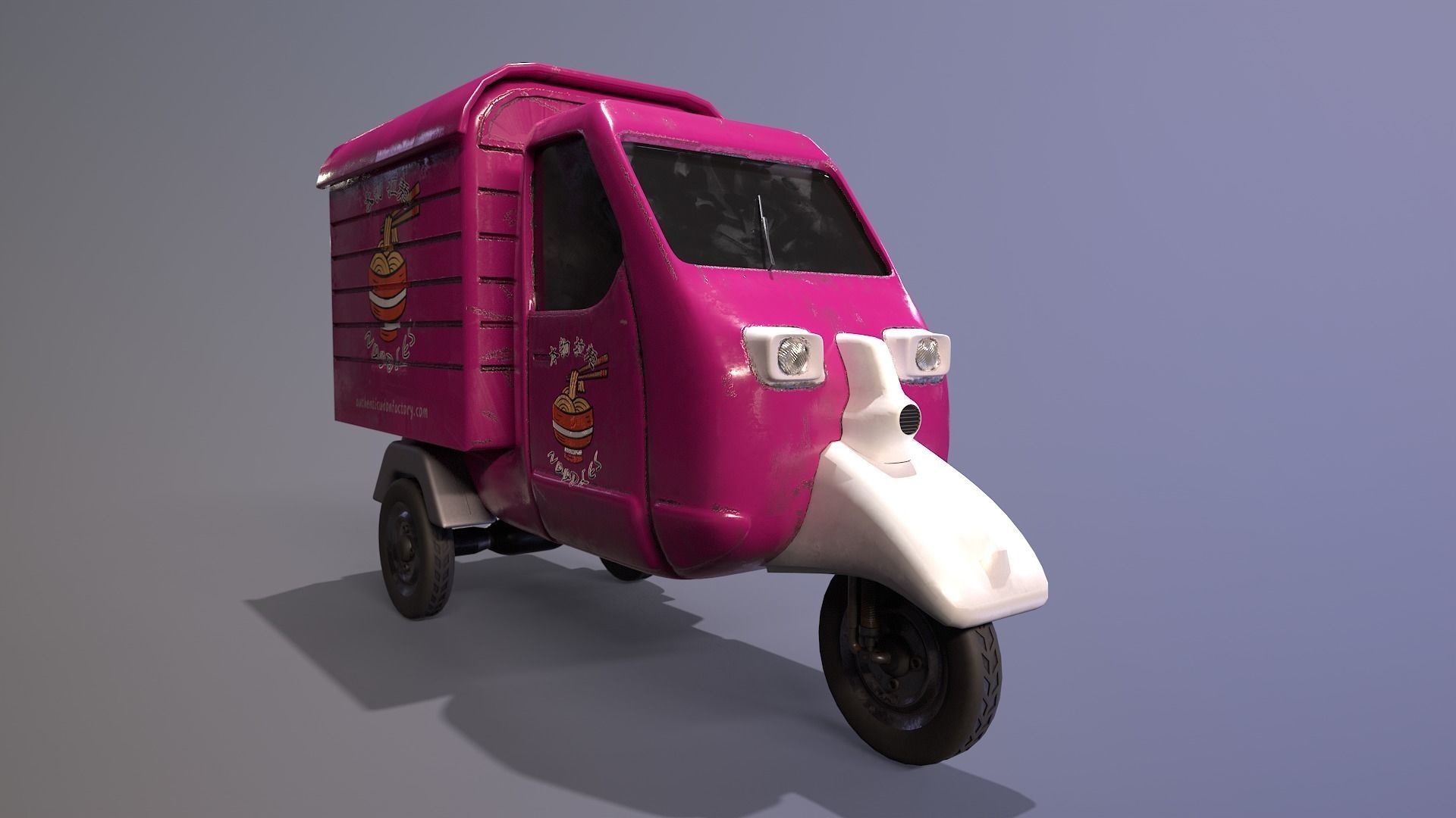 Tuk Tuk Truck - Pink 3D model_3