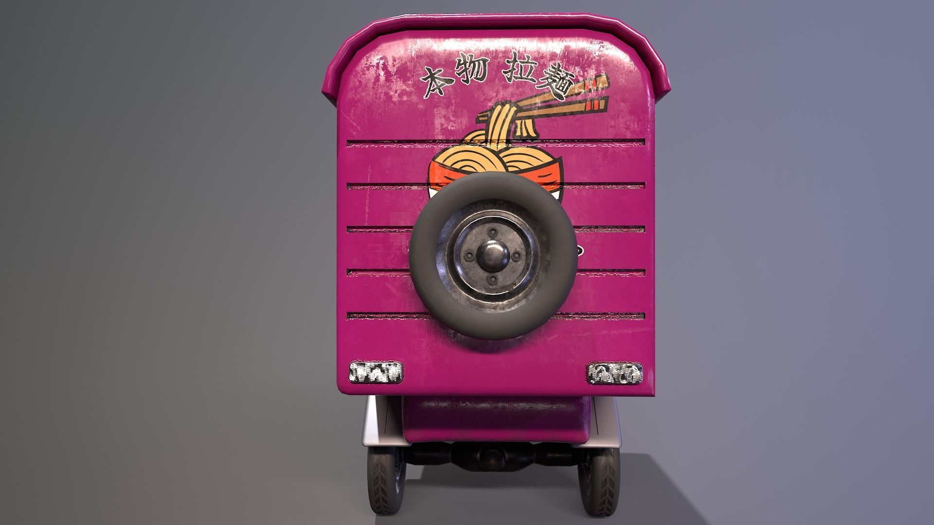 Tuk Tuk Truck - Pink 3D model_4