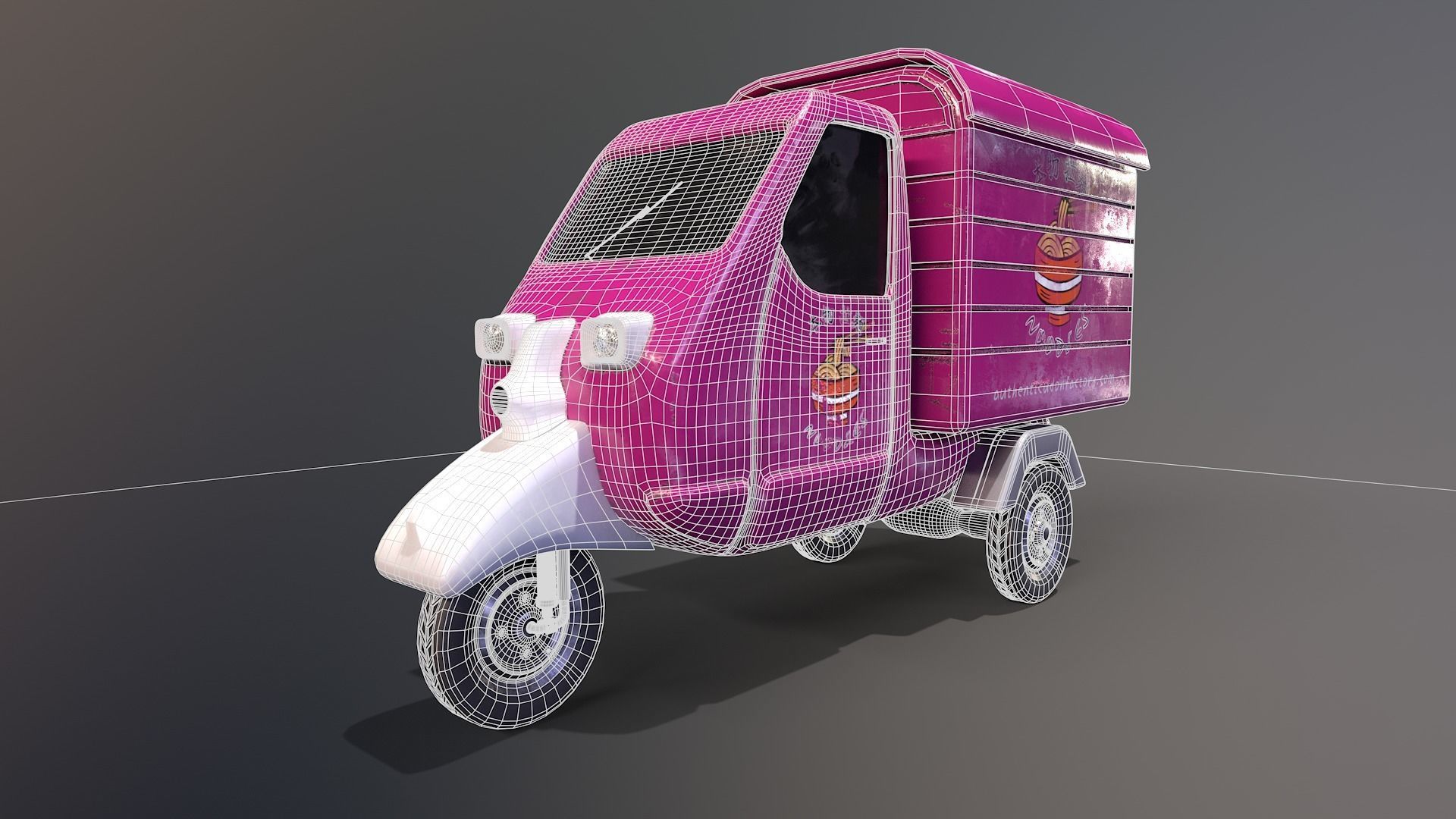 Tuk Tuk Truck - Pink 3D model_2