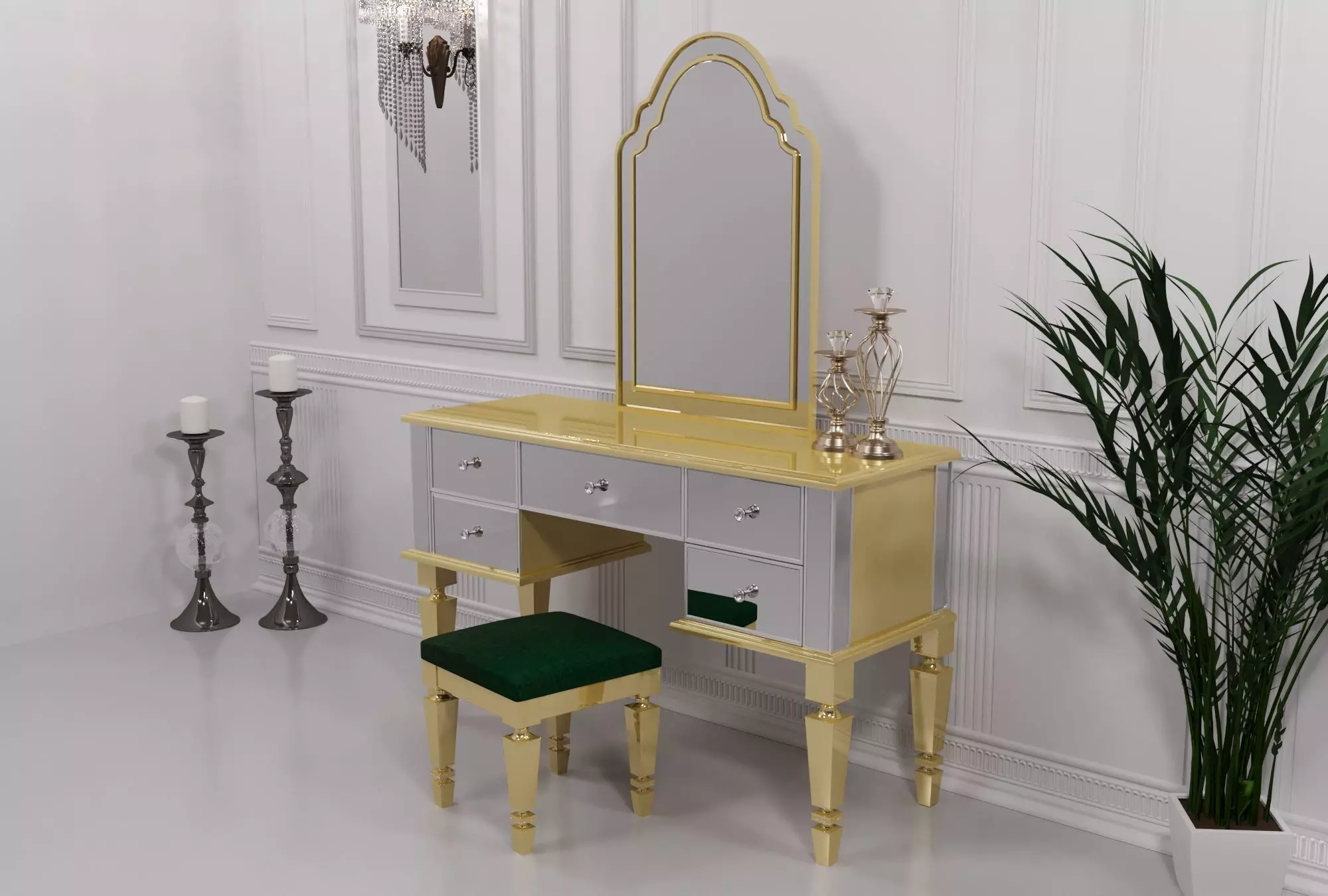 3D Modern Makeup Vanity 3D model