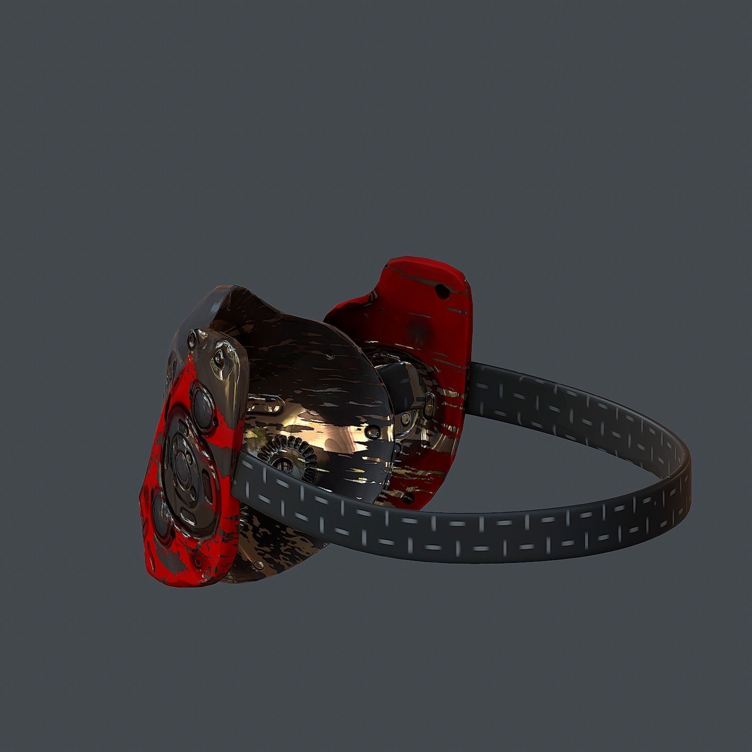 Gas mask helmet 3d model scifi Low-poly  Low-poly 3D model_6