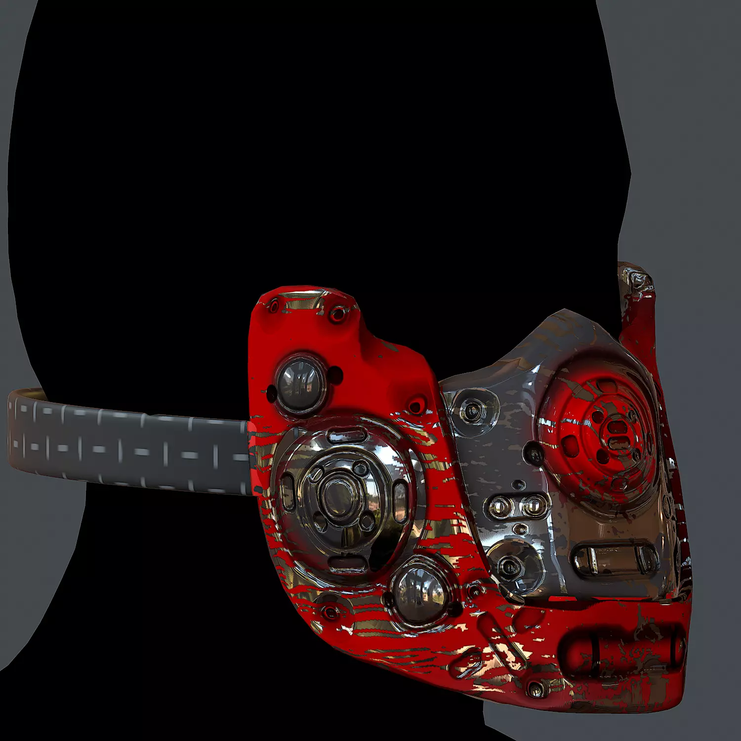 Gas mask helmet 3d model scifi Low-poly  Low-poly 3D model_0