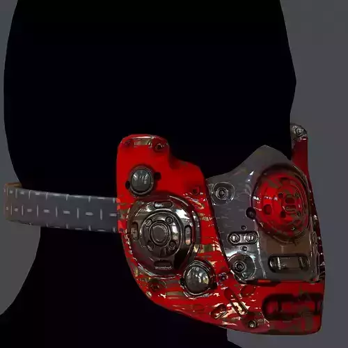 Gas mask helmet 3d model scifi Low-poly 