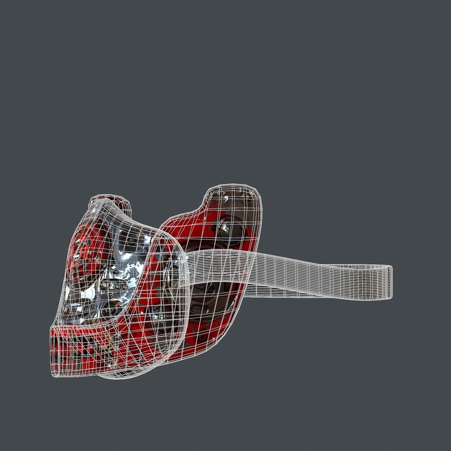 Gas mask helmet 3d model scifi Low-poly  Low-poly 3D model_7