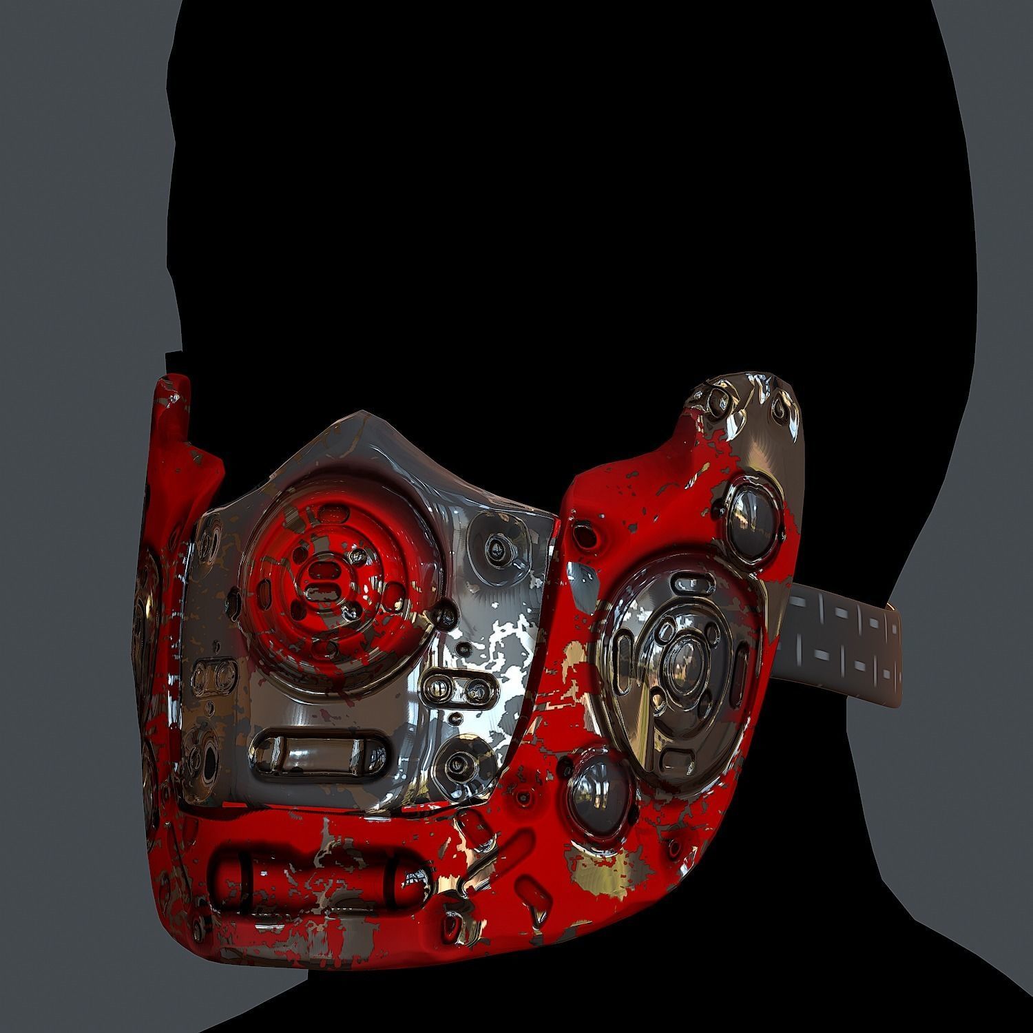 Gas mask helmet 3d model scifi Low-poly  Low-poly 3D model_1