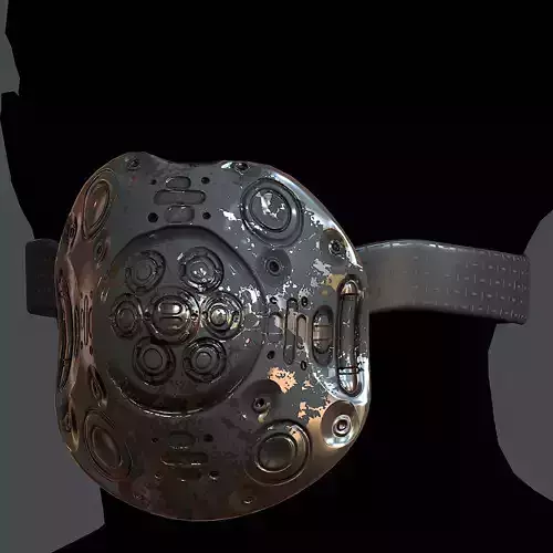 Gas mask helmet 3d model scifi Low-poly