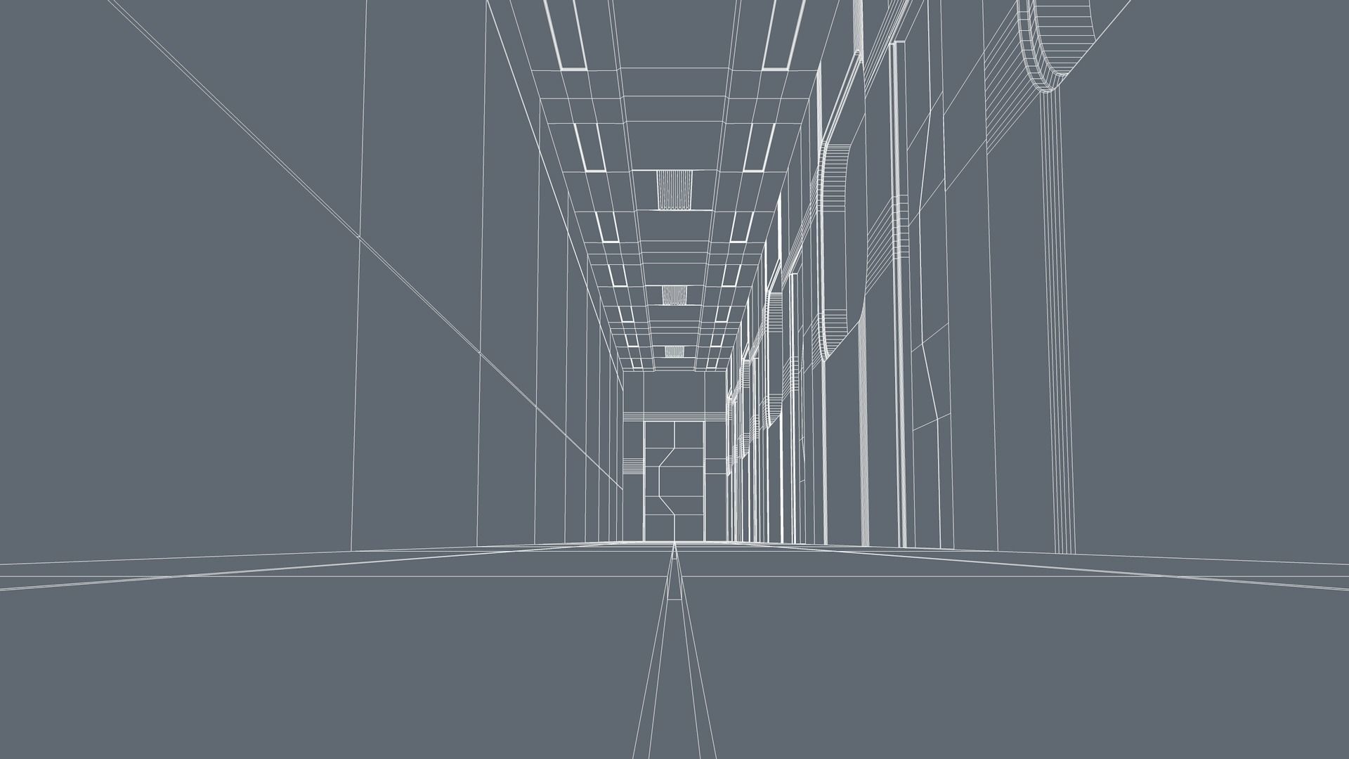 Sci Fi Apartment Corridor Low-poly 3D model_7