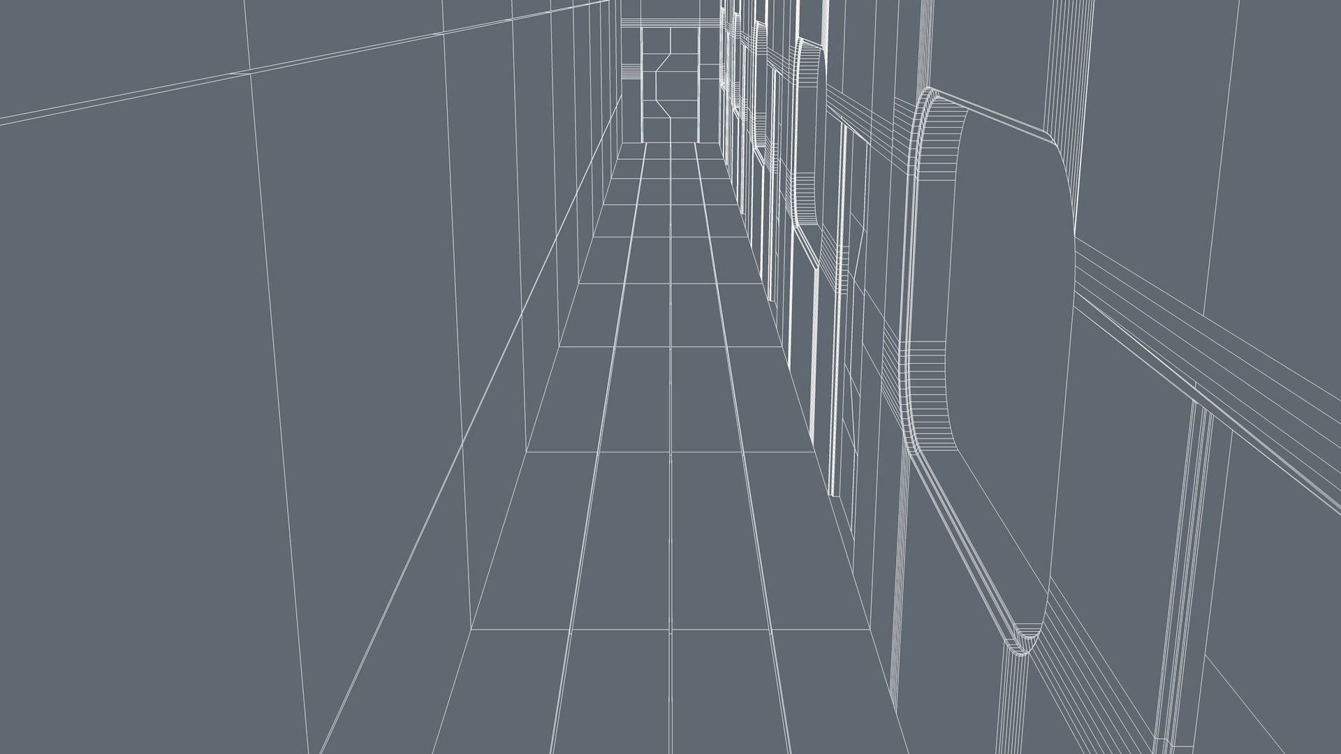 Sci Fi Apartment Corridor Low-poly 3D model_8