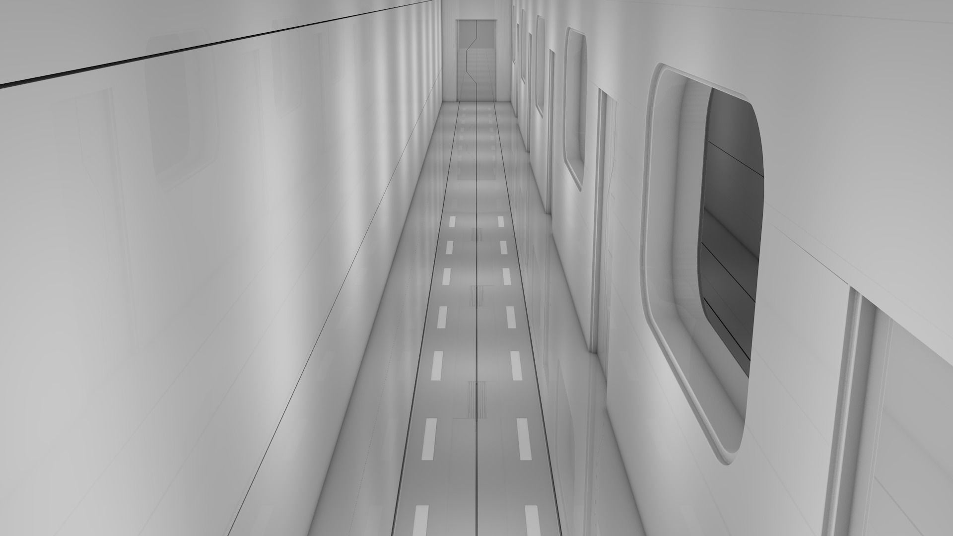 Sci Fi Apartment Corridor Low-poly 3D model_2