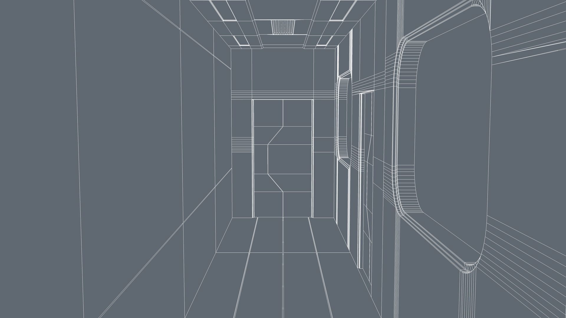 Sci Fi Apartment Corridor Low-poly 3D model_10