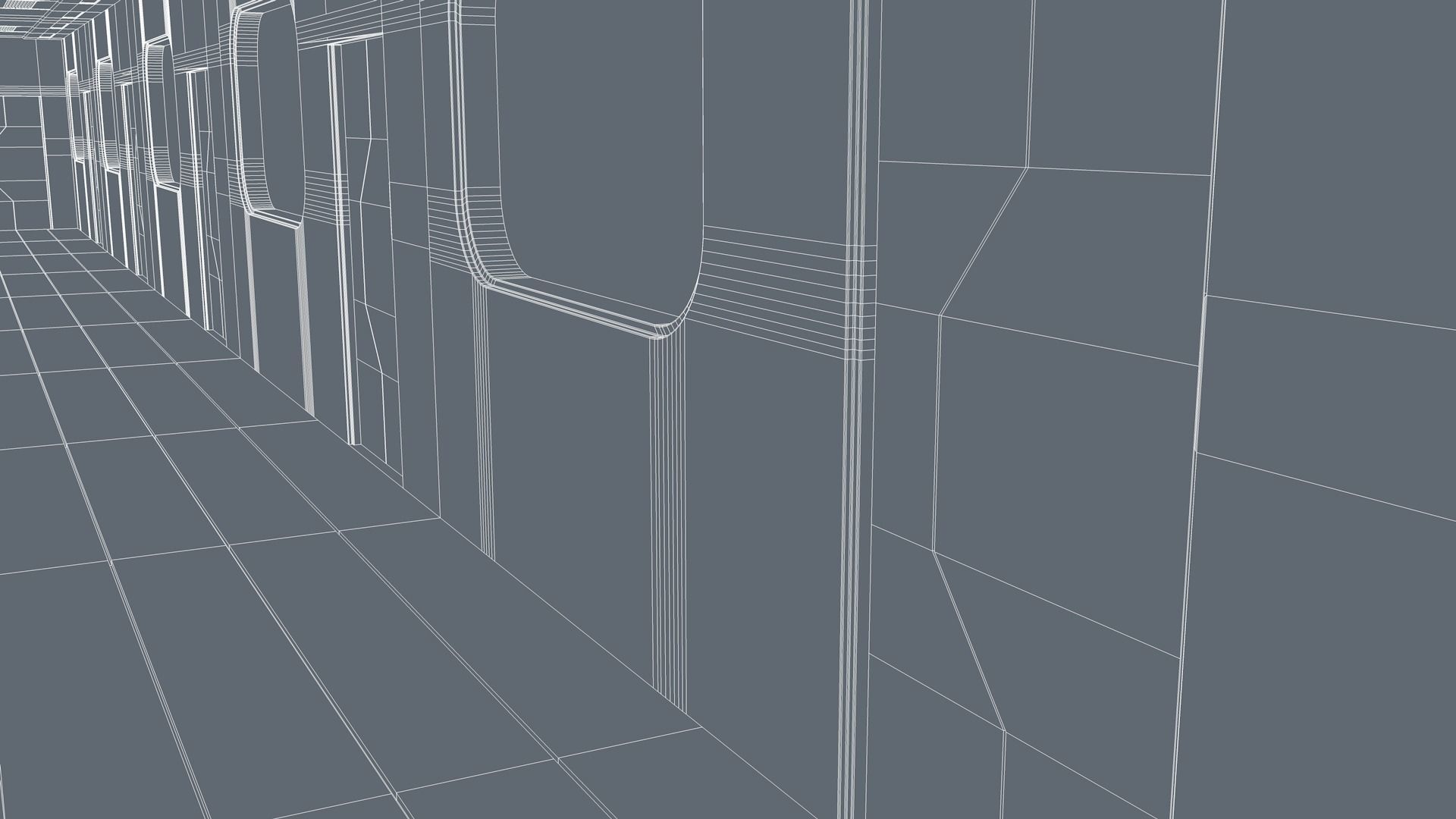 Sci Fi Apartment Corridor Low-poly 3D model_9