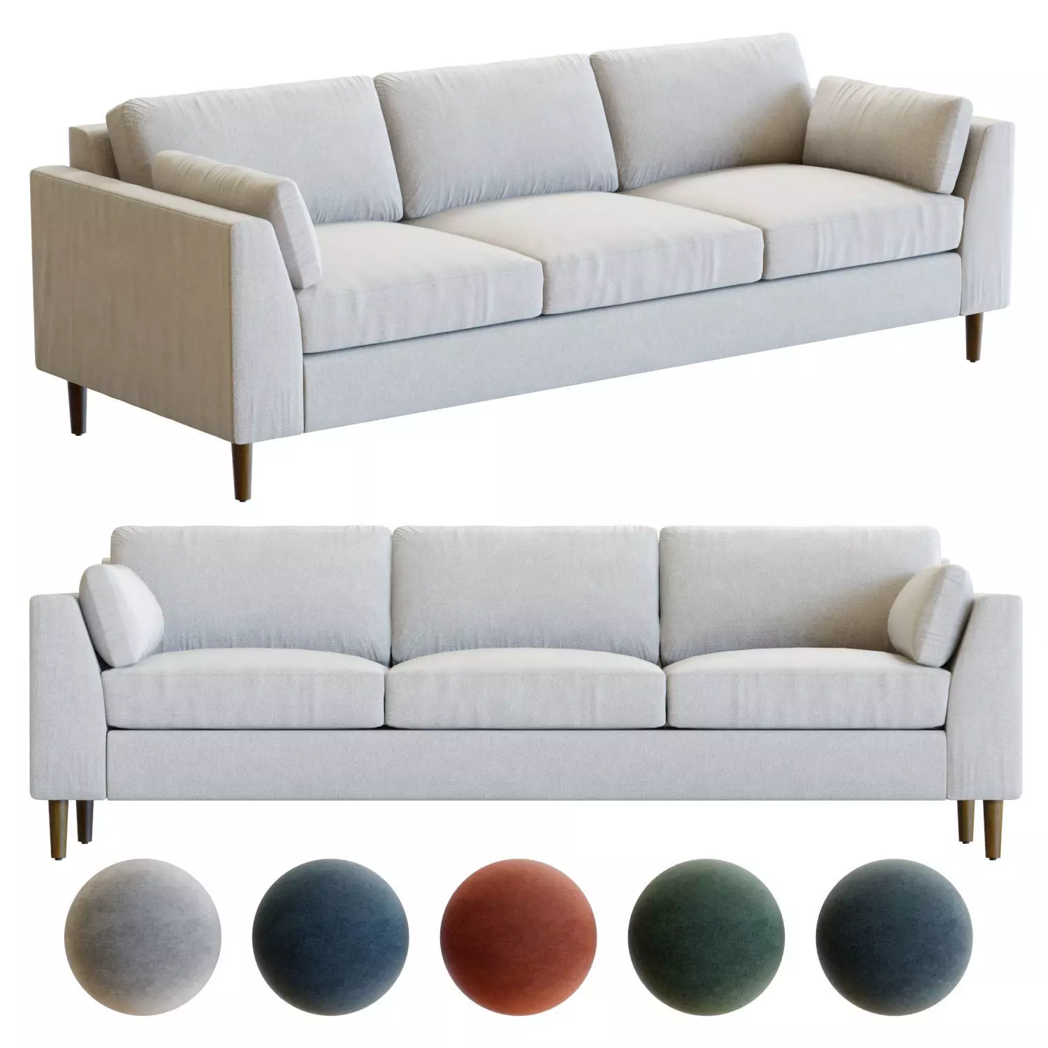 Crate and Barrel Avondale 98 in Sofa 3D model_0