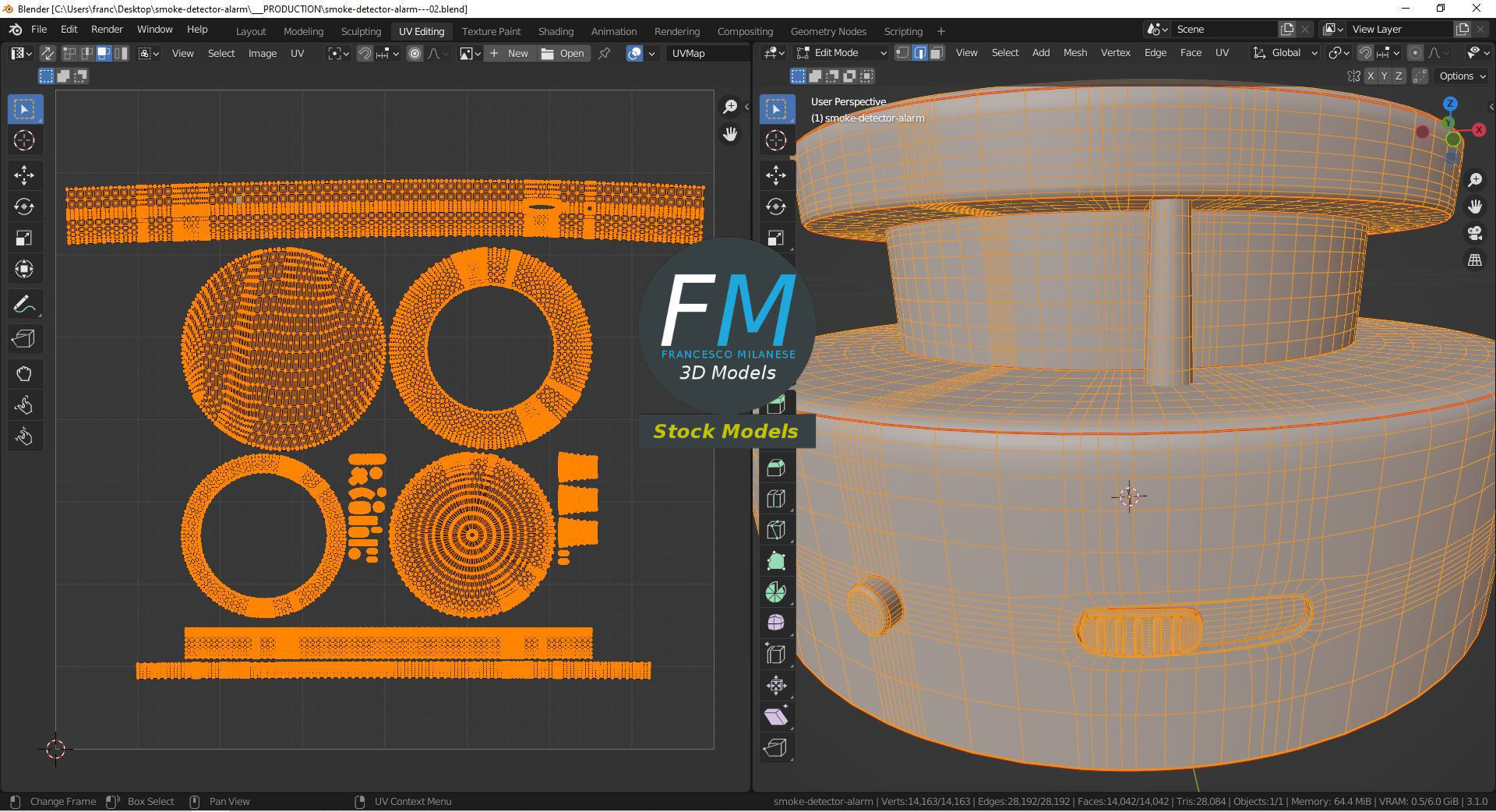 Smoke detector alarm 3D model_10