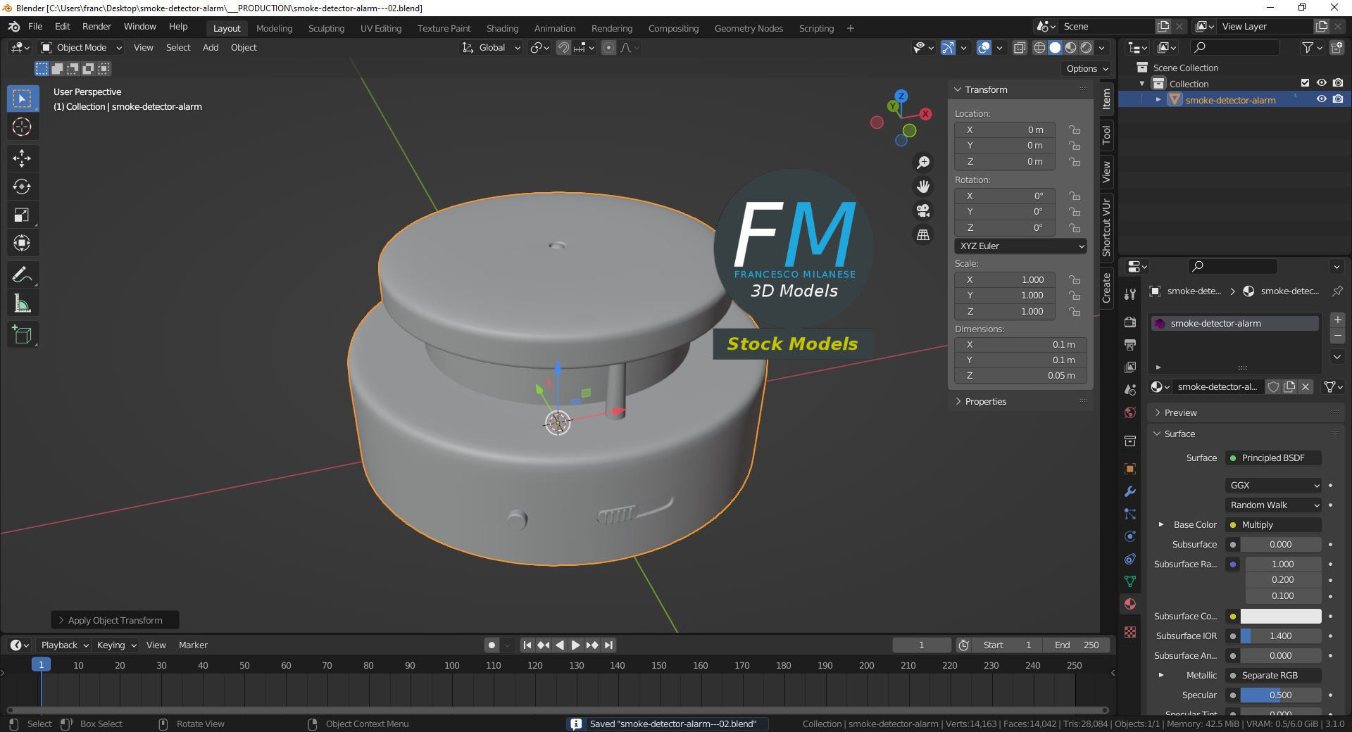 Smoke detector alarm 3D model_9