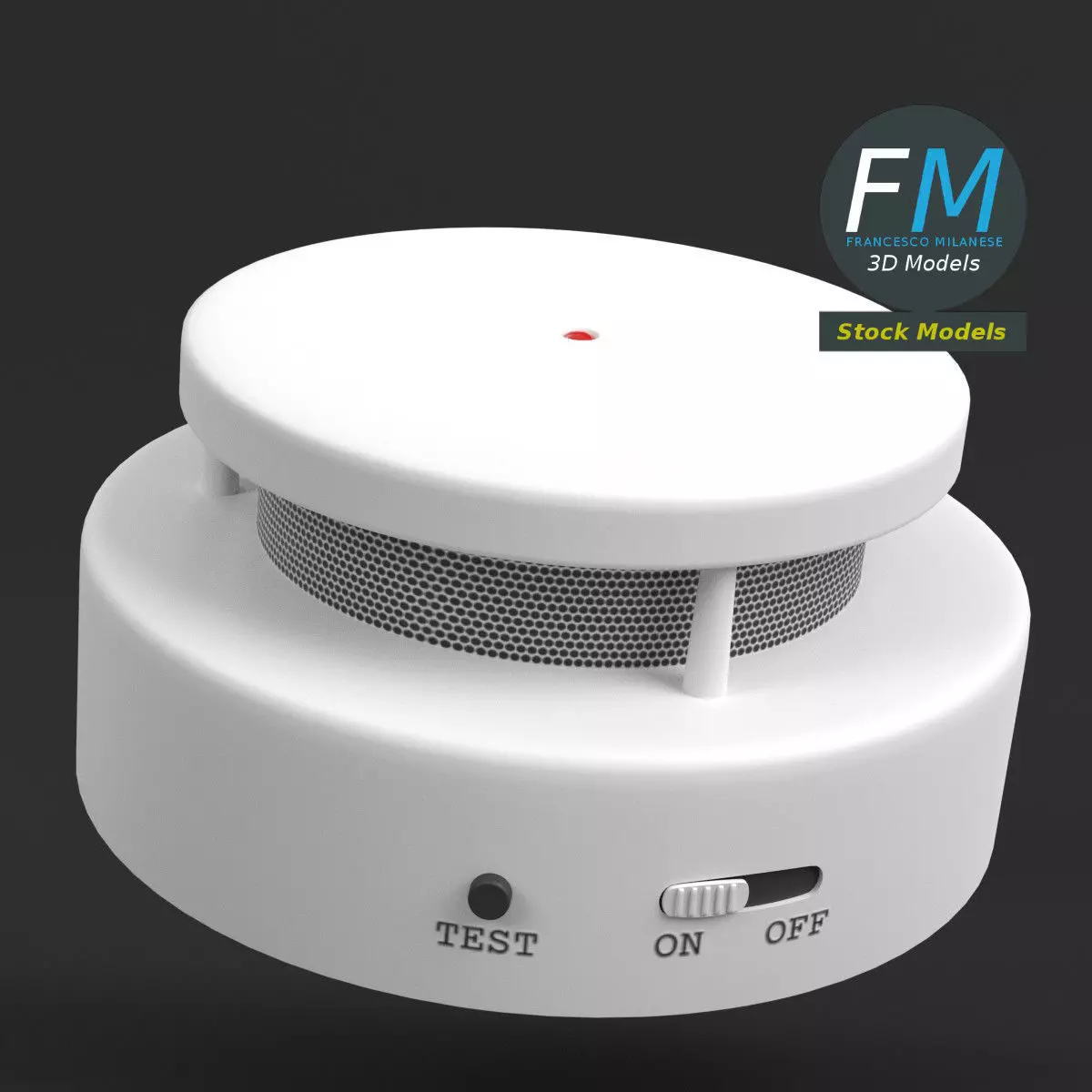 Smoke detector alarm 3D model_0