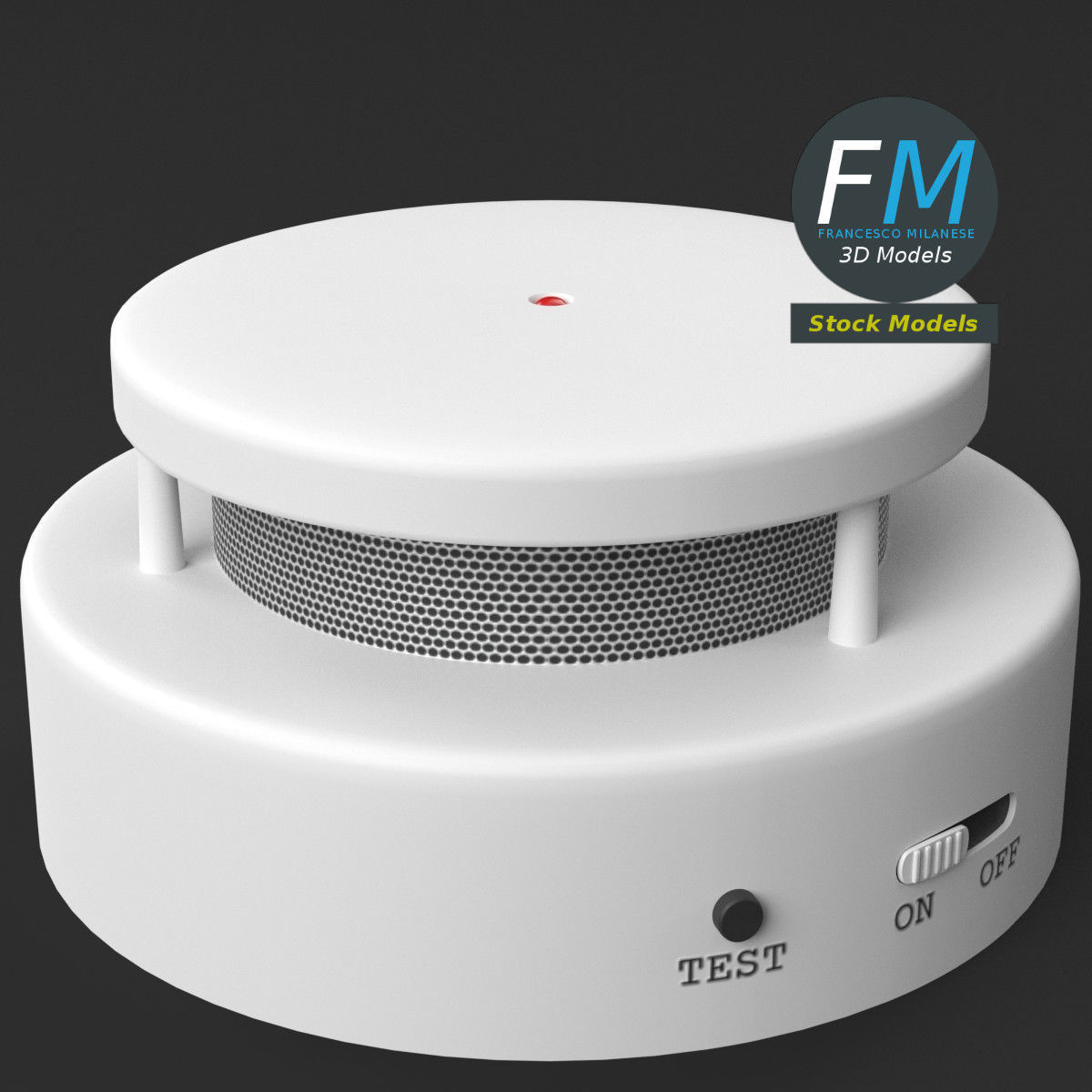 Smoke detector alarm 3D model_5