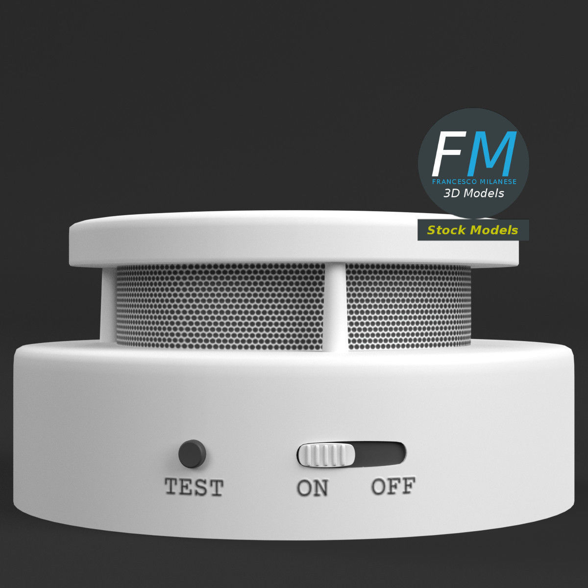 Smoke detector alarm 3D model_3