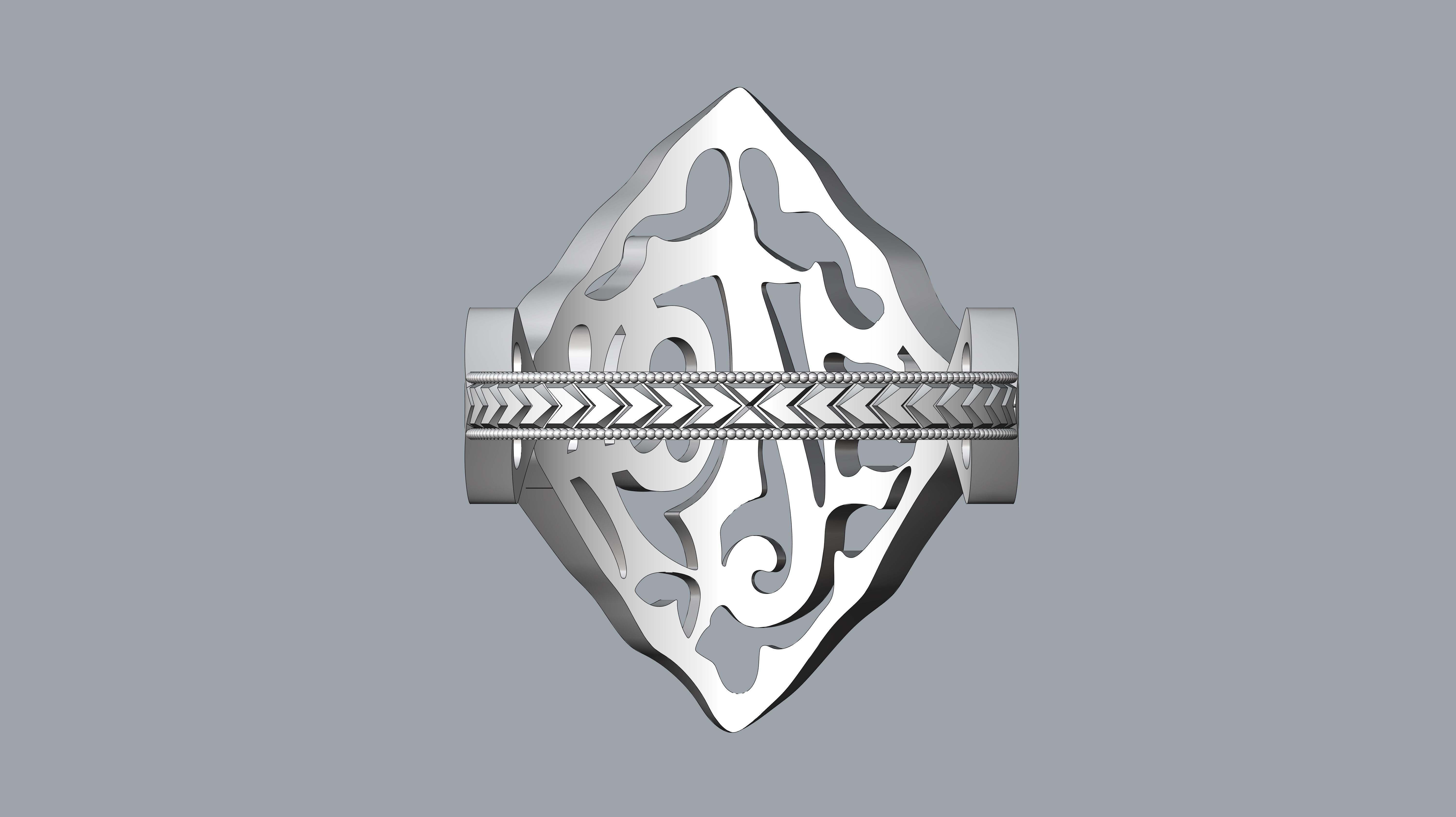 gold love ring 3D print model_8