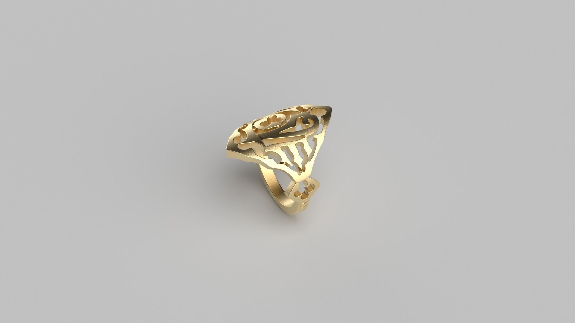 gold love ring 3D print model_5
