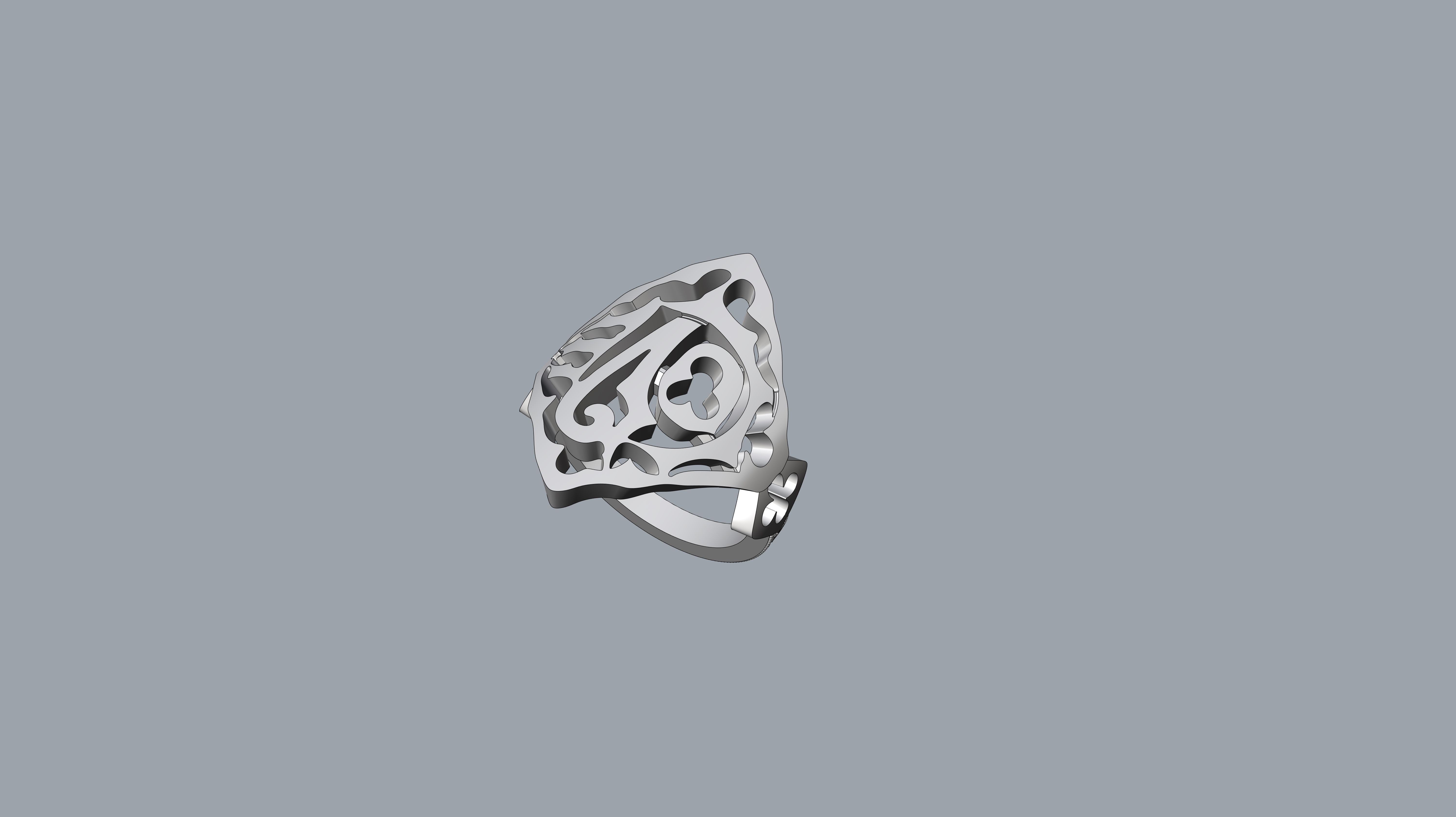 gold love ring 3D print model_11
