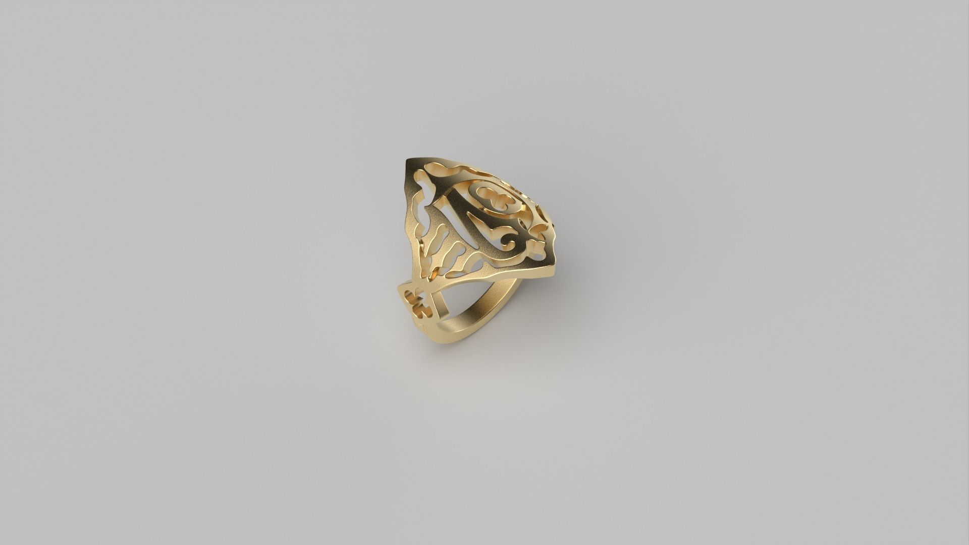 gold love ring 3D print model_6