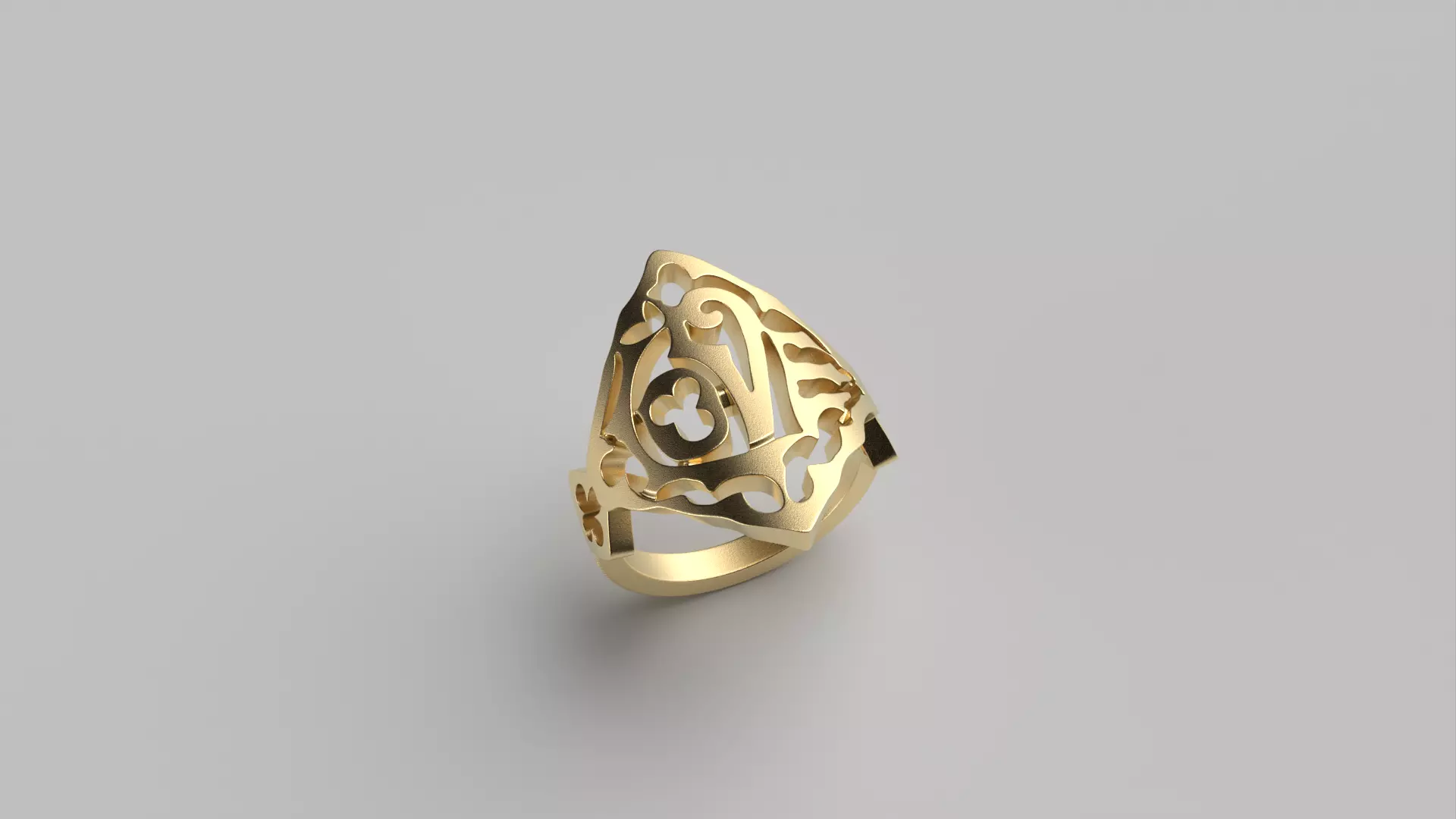 gold love ring 3D print model_0