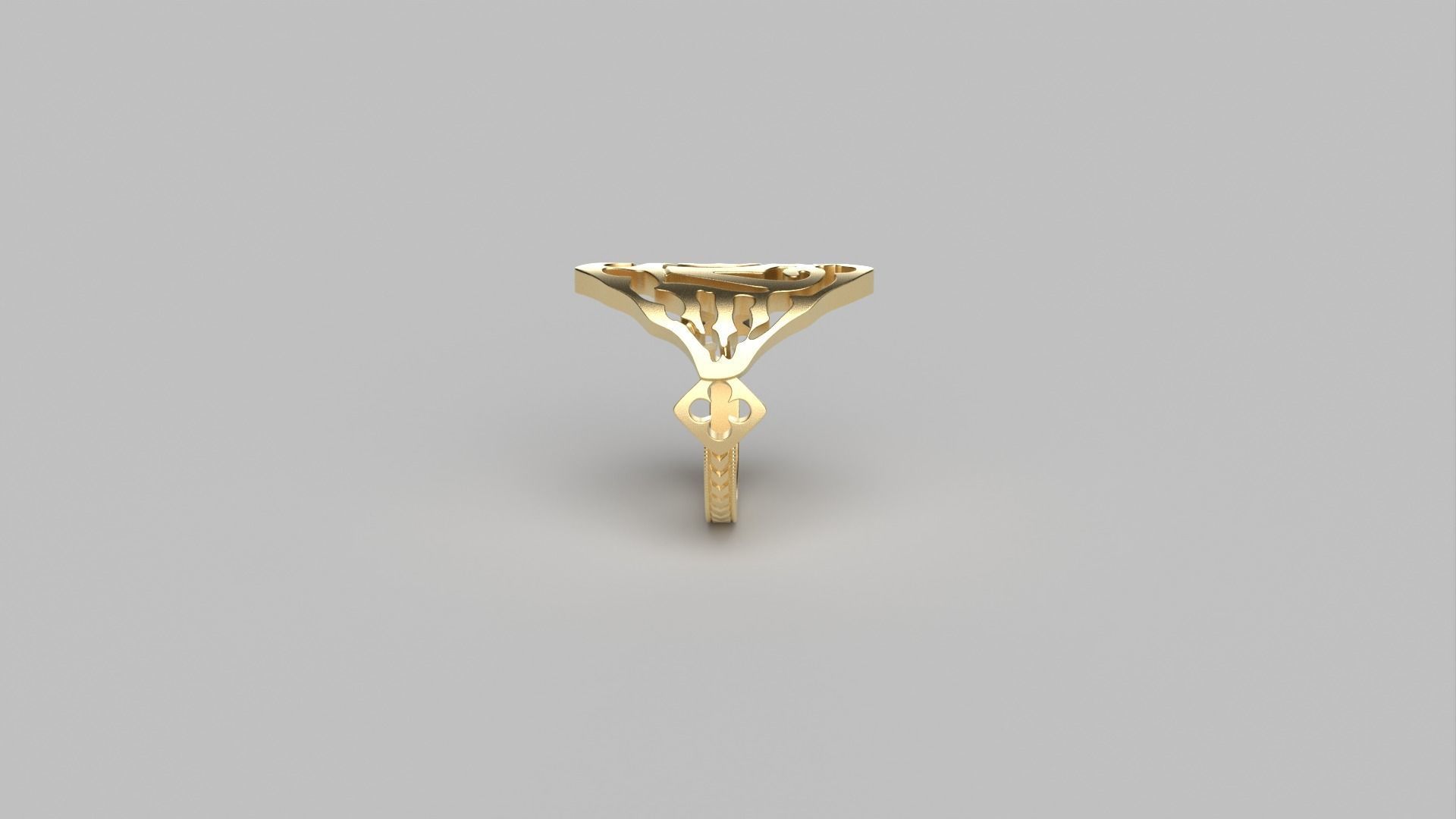 gold love ring 3D print model_4