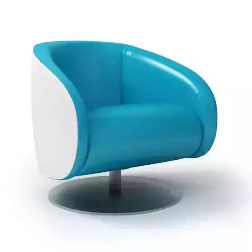 Stylish Blue Leather Armchair