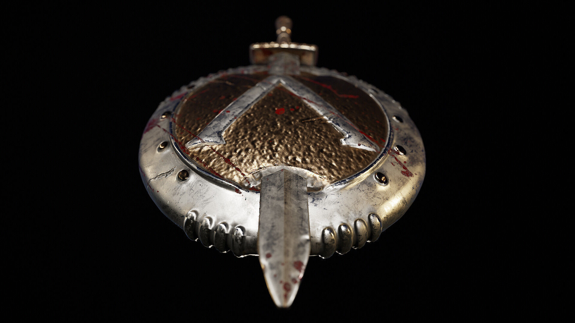 Spartan shield and sword 3D model_5