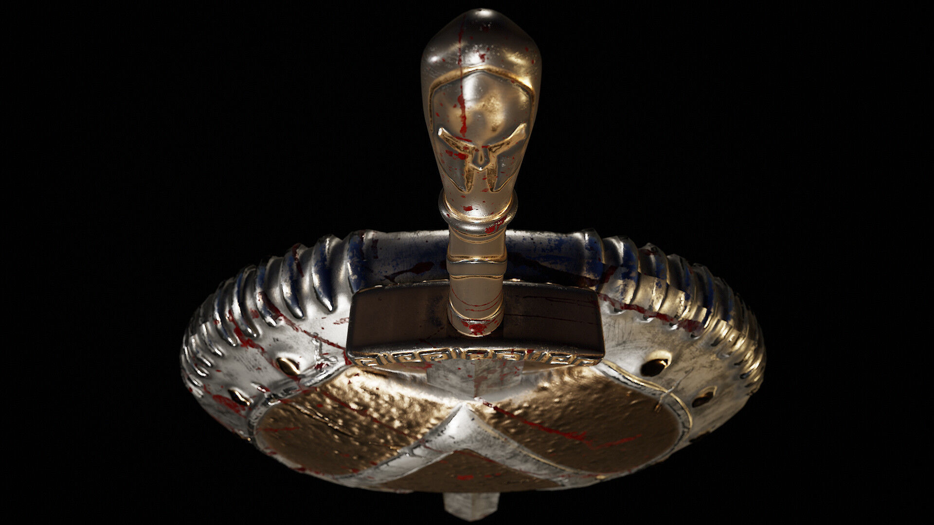 Spartan shield and sword 3D model_2