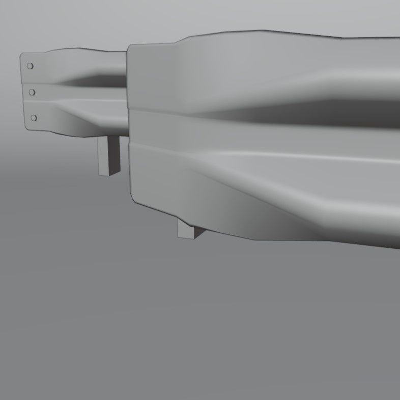 Guard rail Low-poly 3D model_25