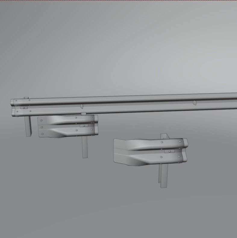 Guard rail Low-poly 3D model_17