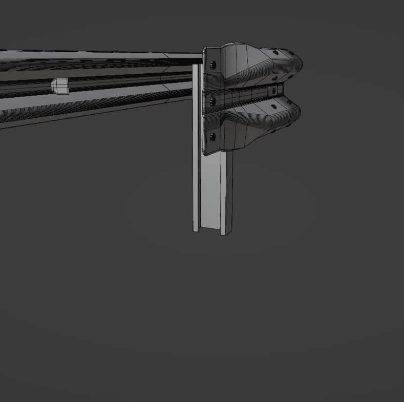 Guard rail Low-poly 3D model_35